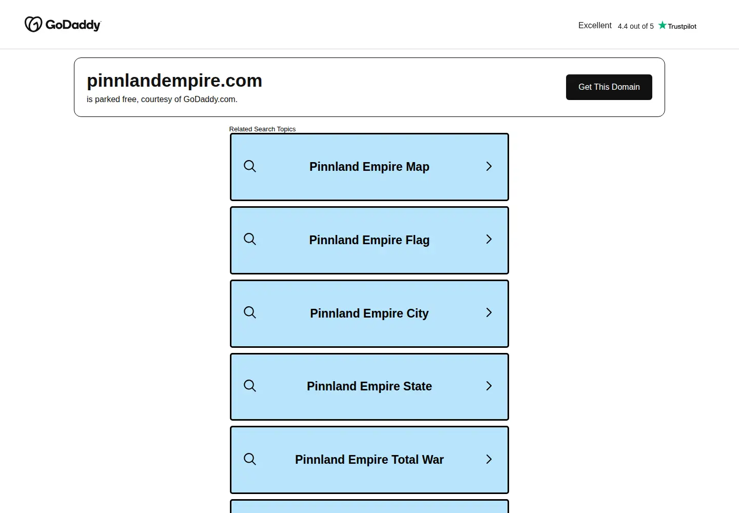 Captured homepage of pinnlandempire.com in the current scan