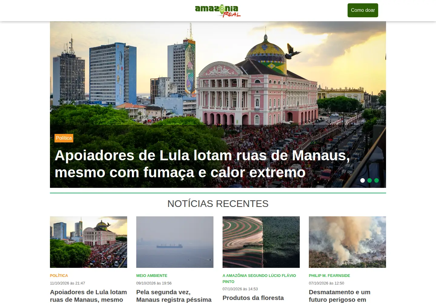 Screenshot of amazoniareal.com.br