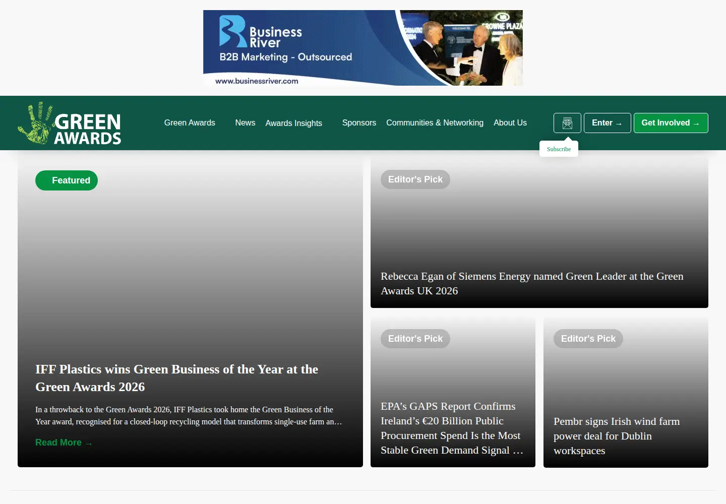 Screenshot of greenawards.ie