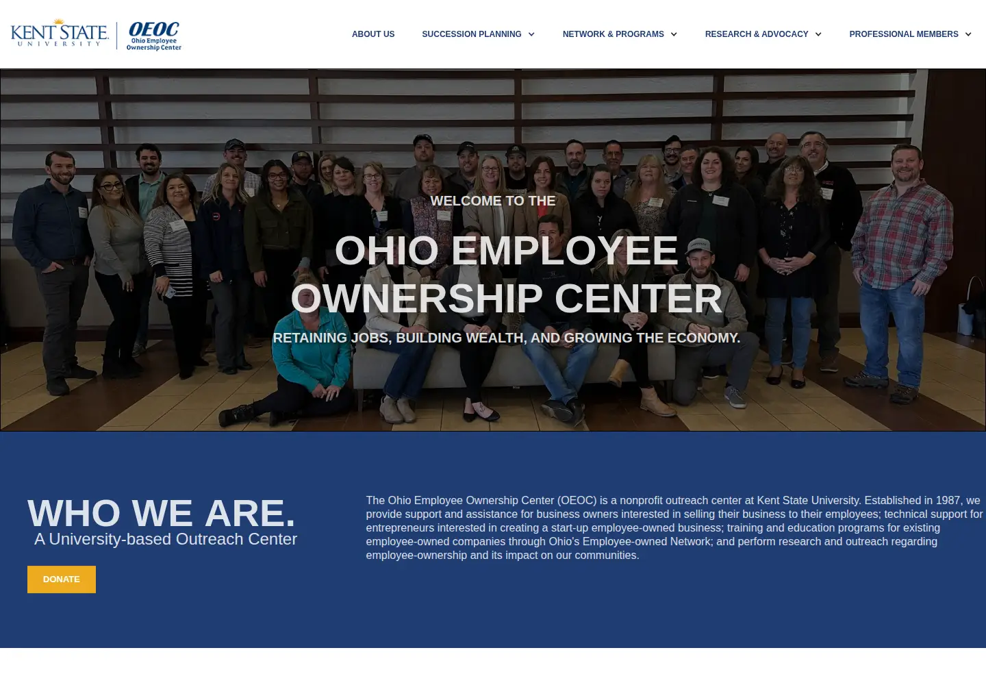 Captured homepage of oeockent.org in the current scan