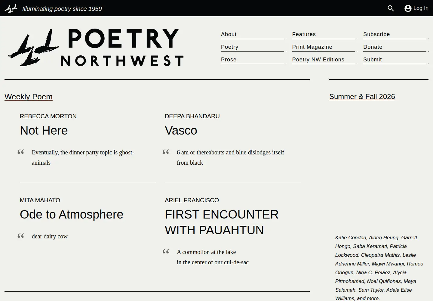 Screenshot of poetrynw.org