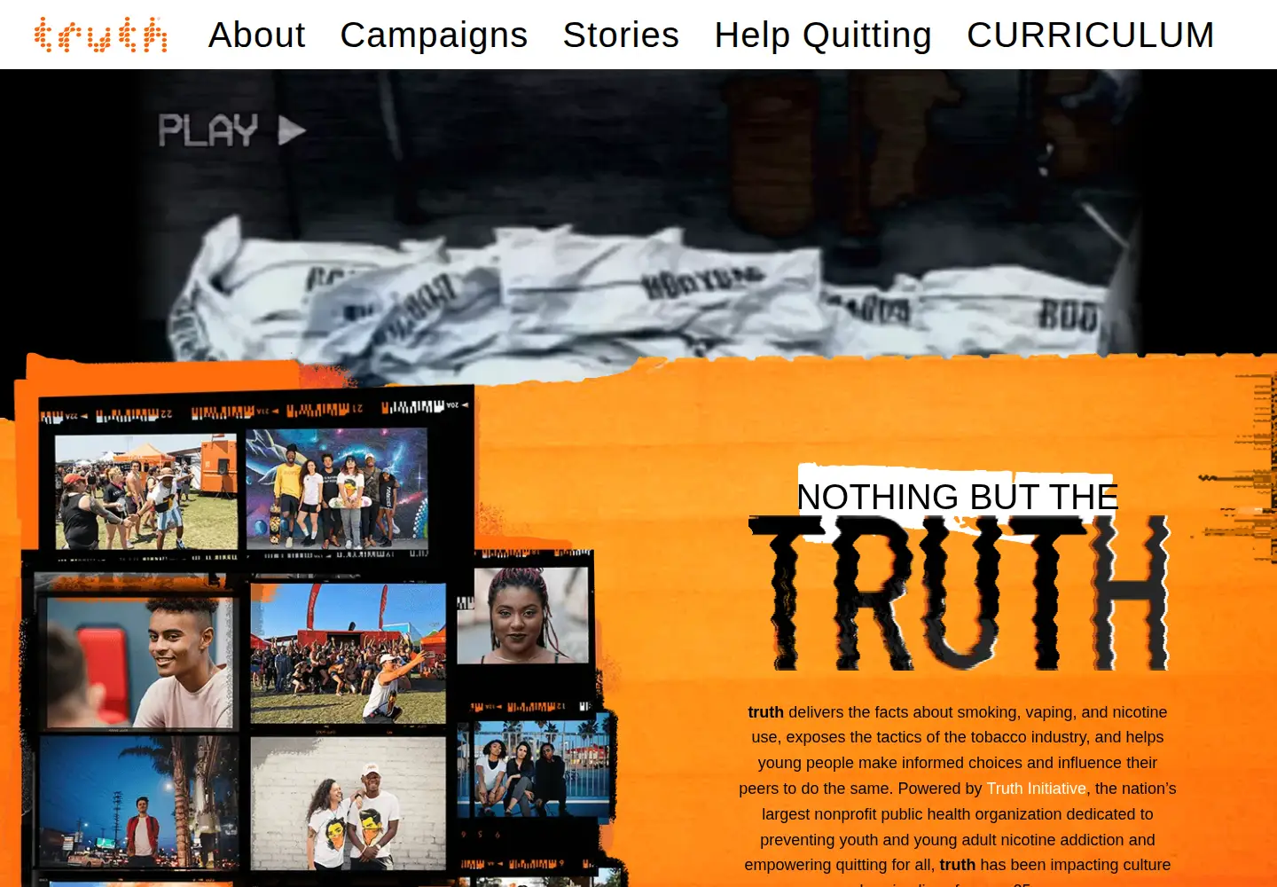 Screenshot of thetruth.com