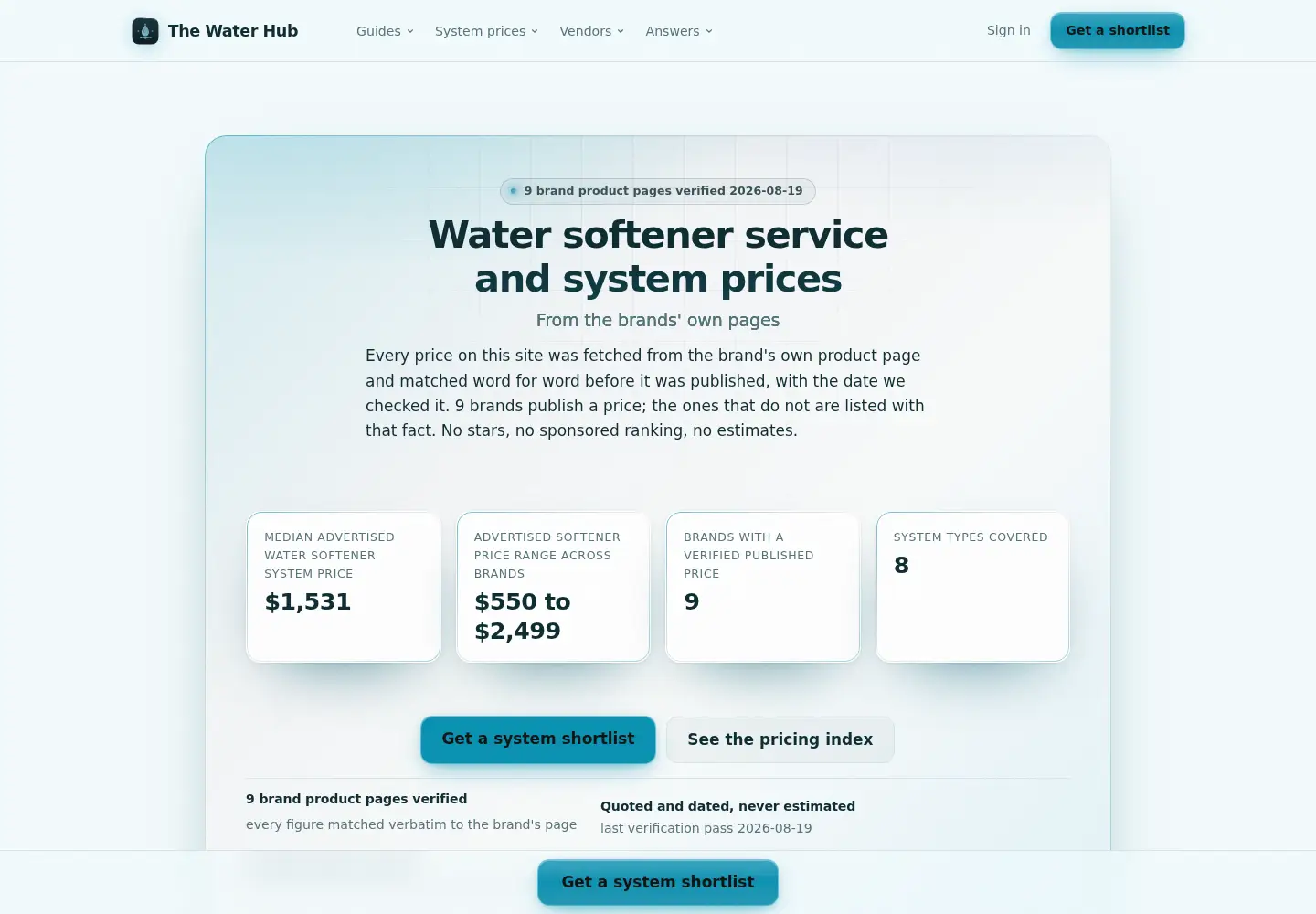 Captured homepage of thewaterhub.org in the current scan