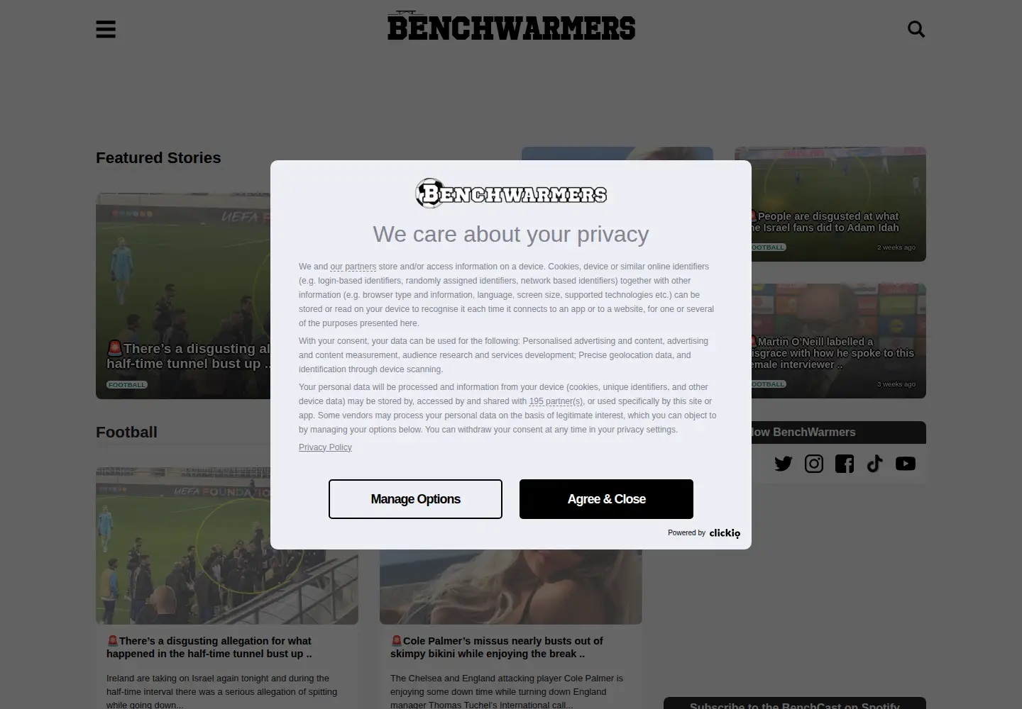 Screenshot of benchwarmers.ie