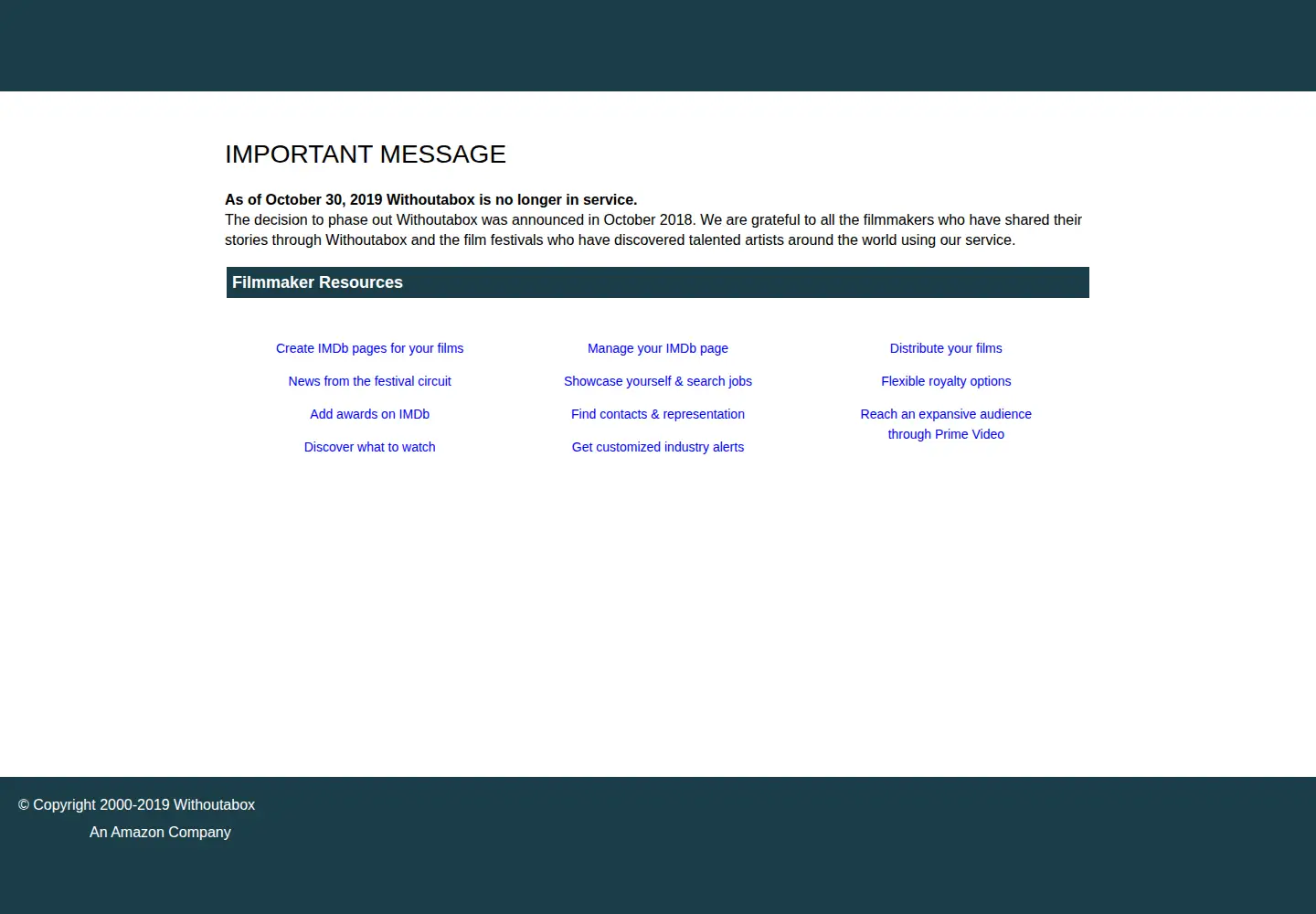 Screenshot of withoutabox.com