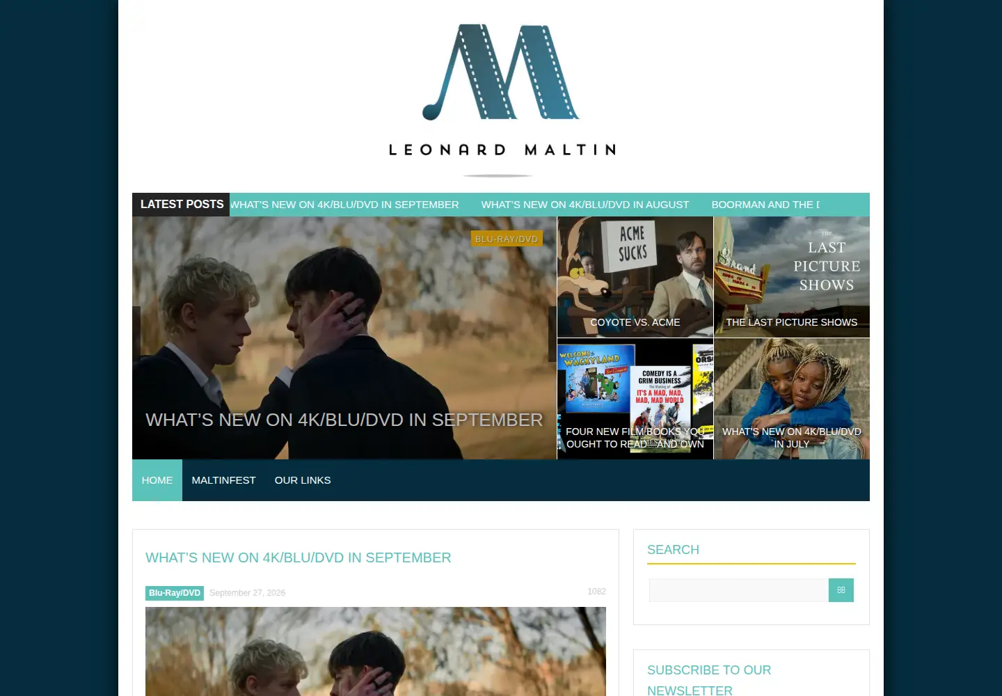 Screenshot of leonardmaltin.com