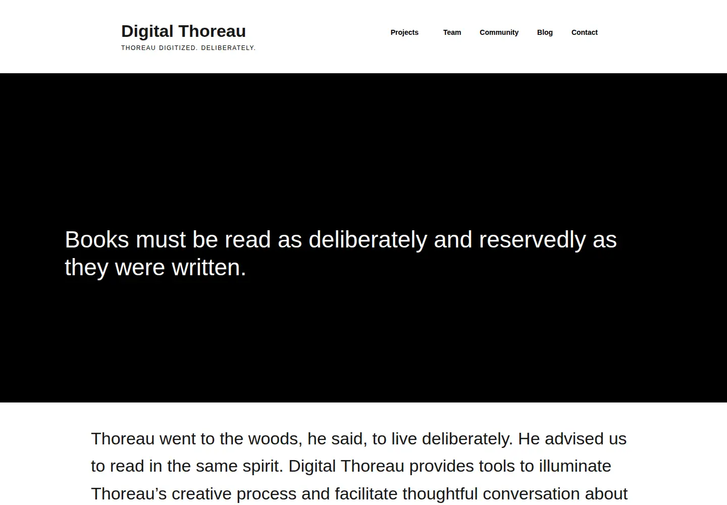 Screenshot of digitalthoreau.org