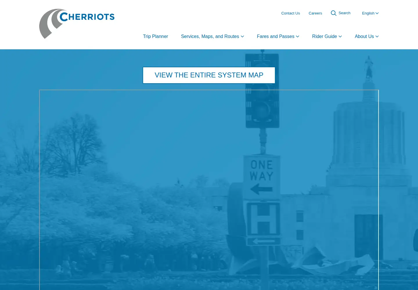 Captured homepage of cherriots.org in the current scan