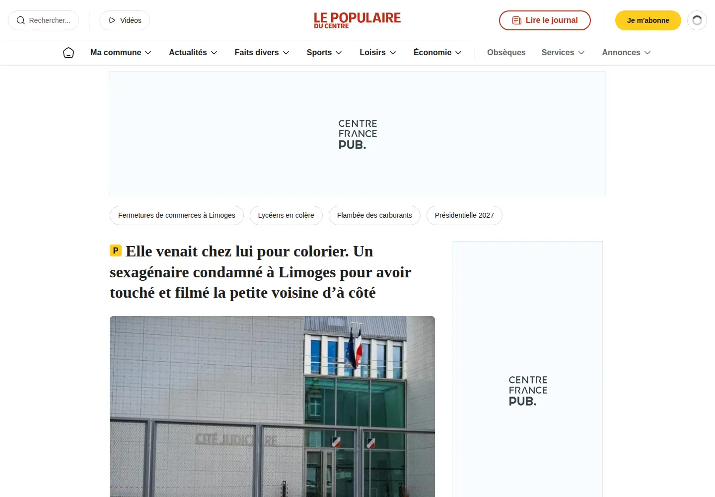 Screenshot of lepopulaire.fr