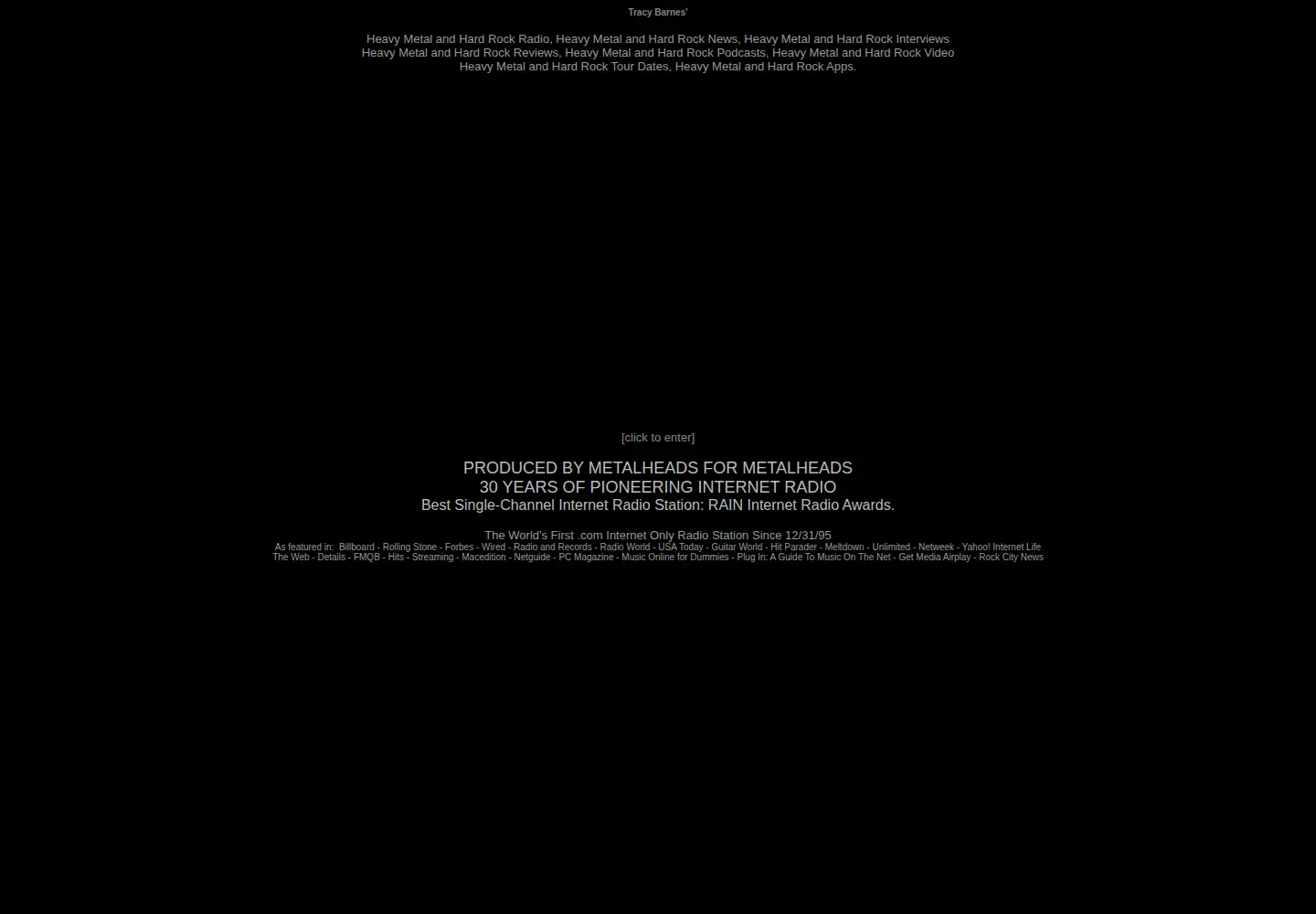 Captured homepage of hardradio.com in the current scan