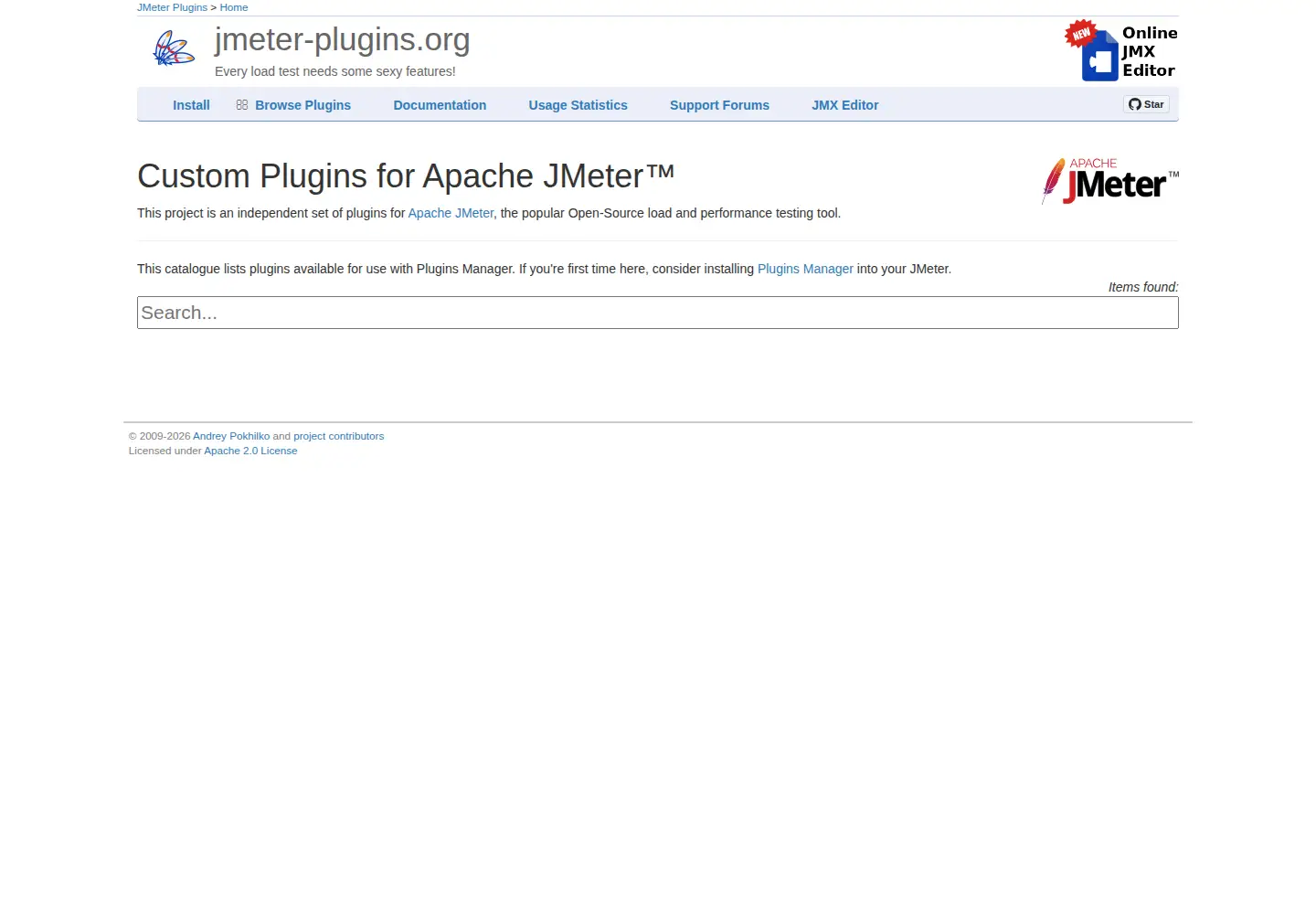 Screenshot of jmeter-plugins.org