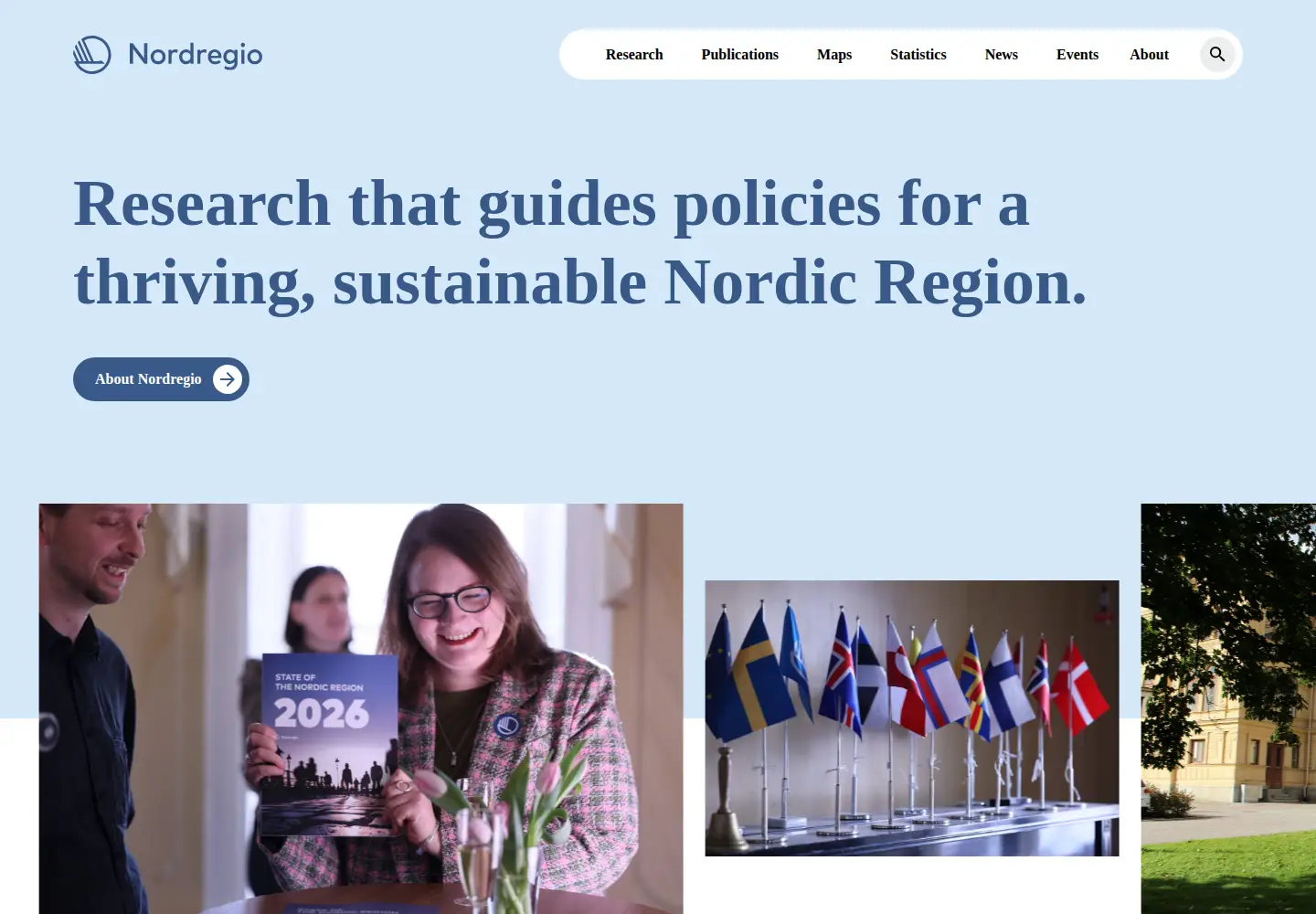 Screenshot of nordregio.org