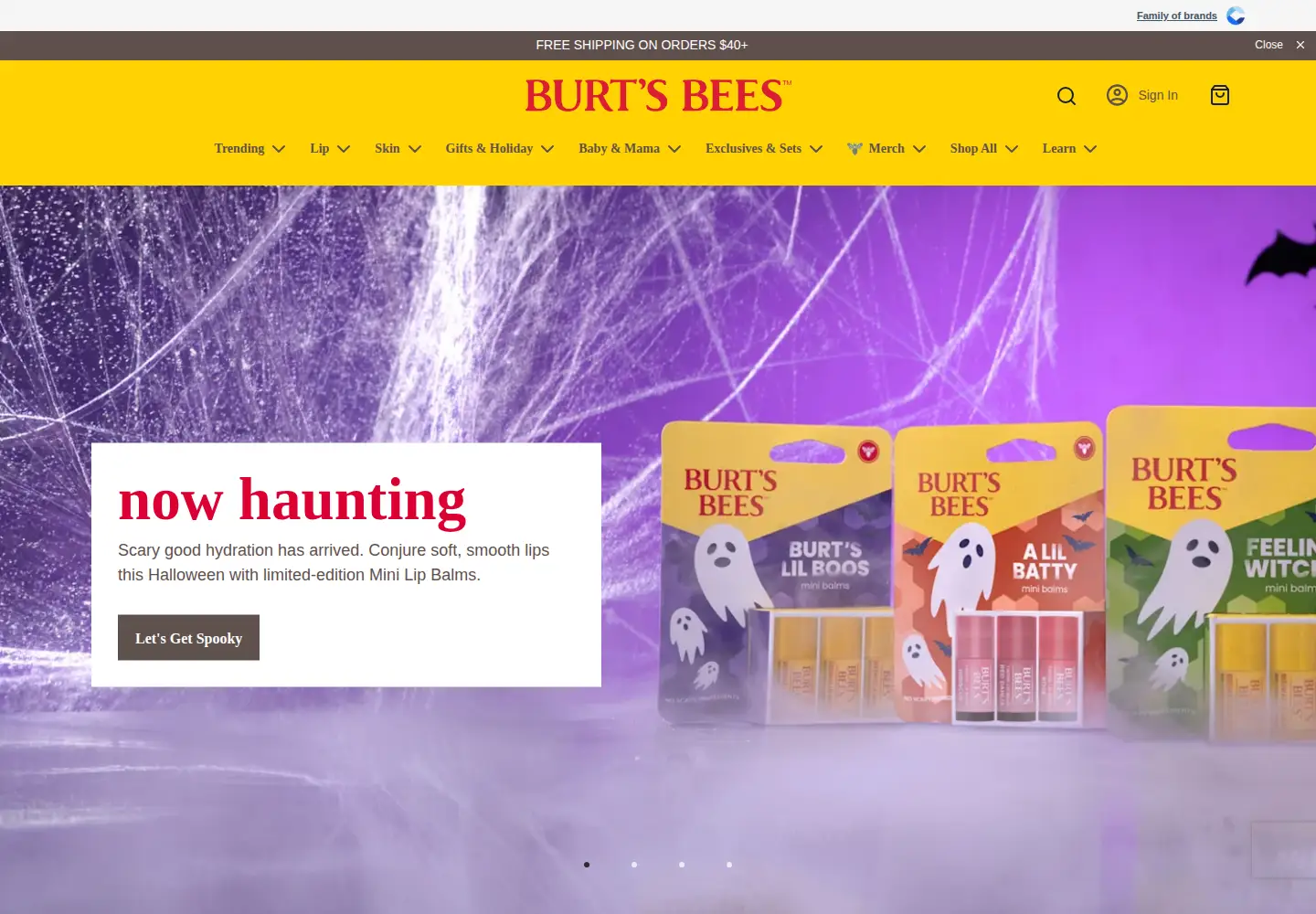 Screenshot of burtsbees.com