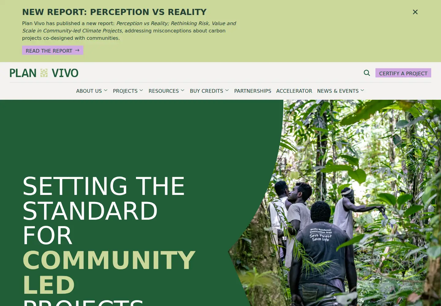 Captured homepage of planvivo.org in the current scan