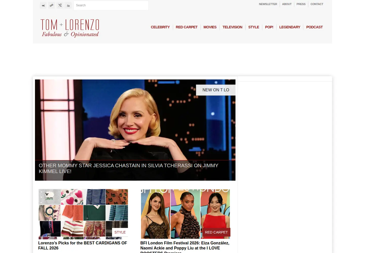 Screenshot of tomandlorenzo.com