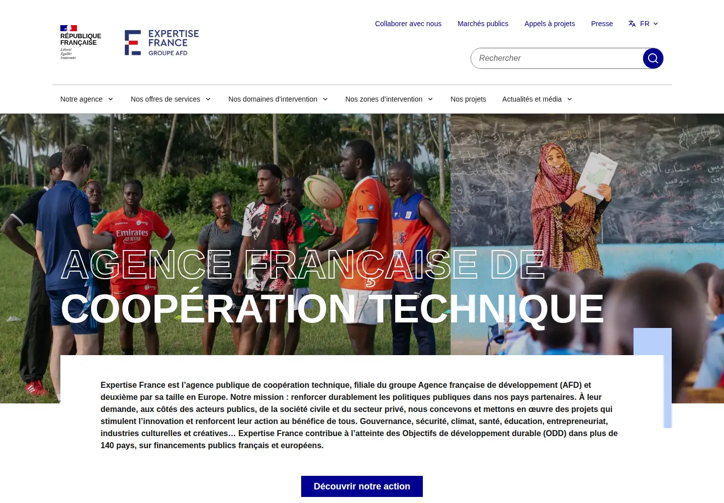 Captured homepage of expertisefrance.fr in the current scan