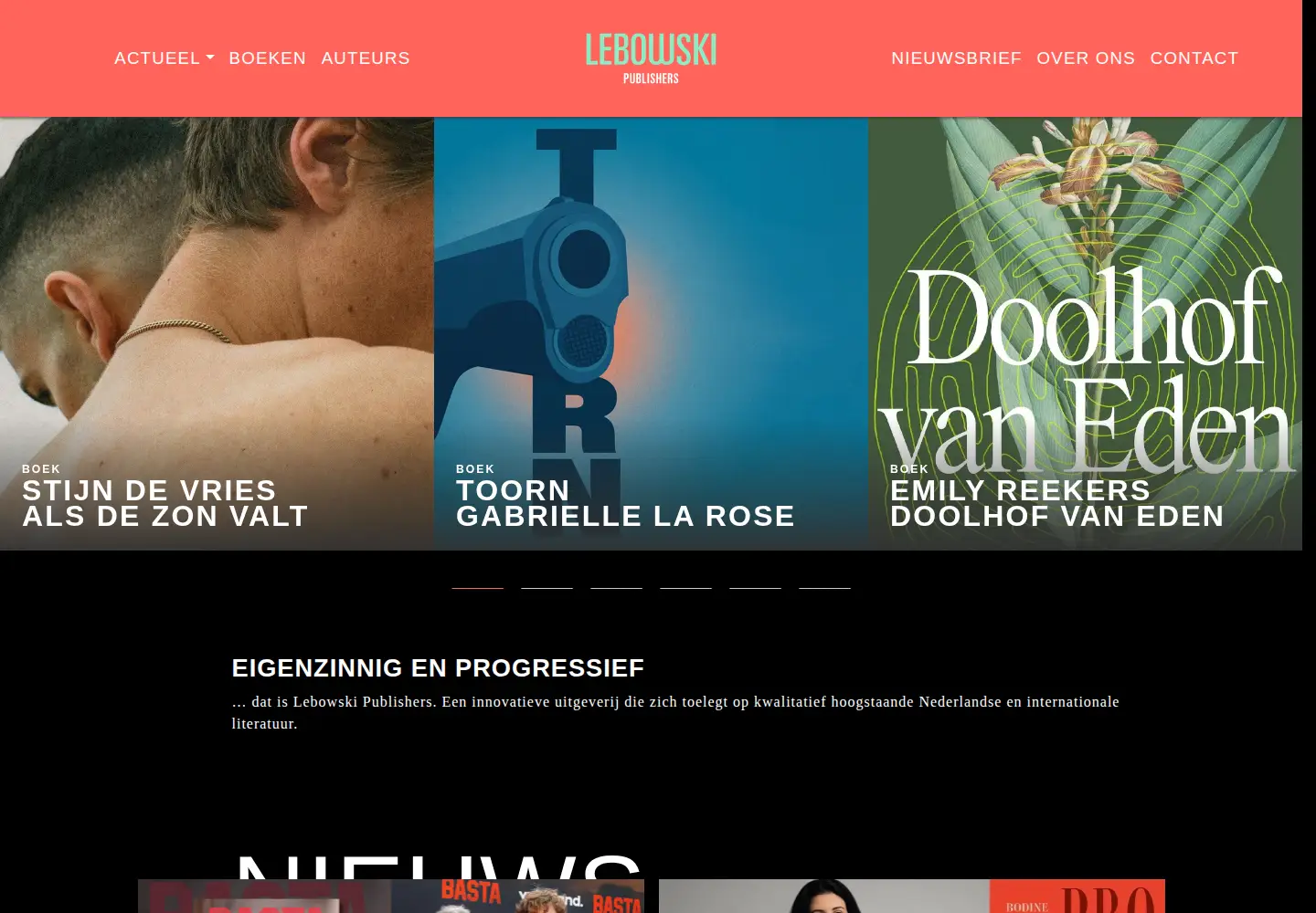 Captured homepage of lebowskipublishers.nl in the current scan