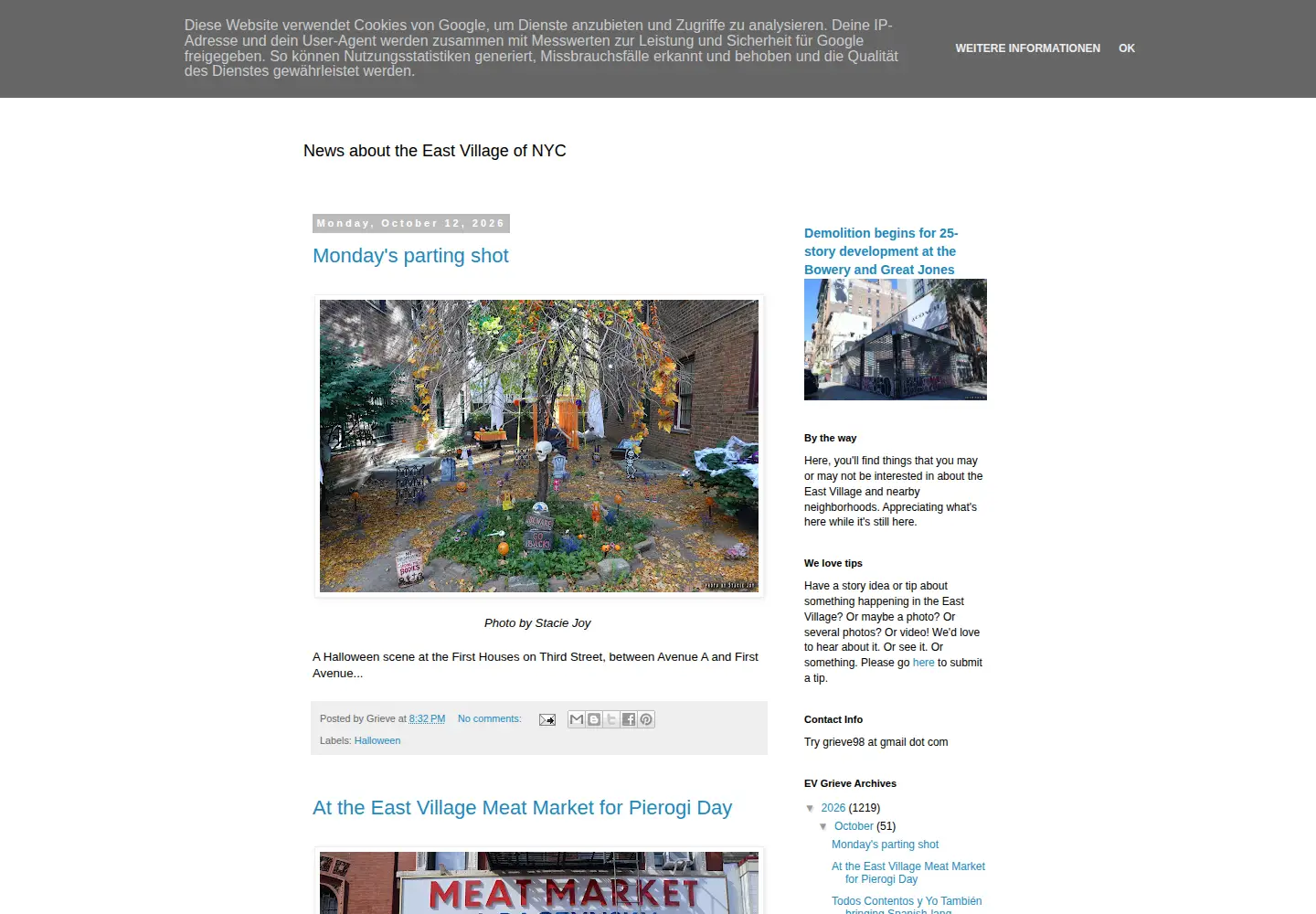 Captured homepage of evgrieve.com in the current scan