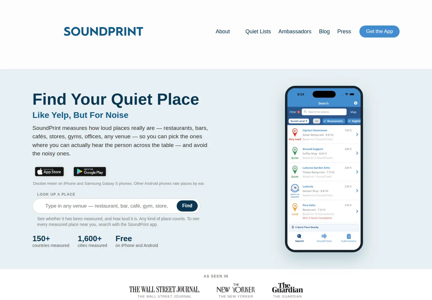 Screenshot of soundprint.co