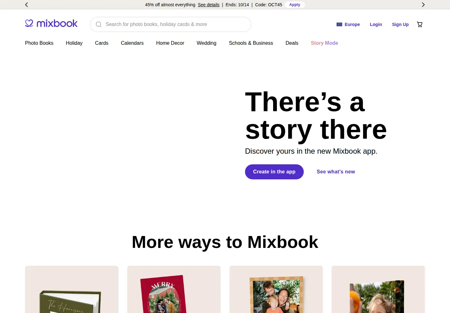 Screenshot of mixbook.com