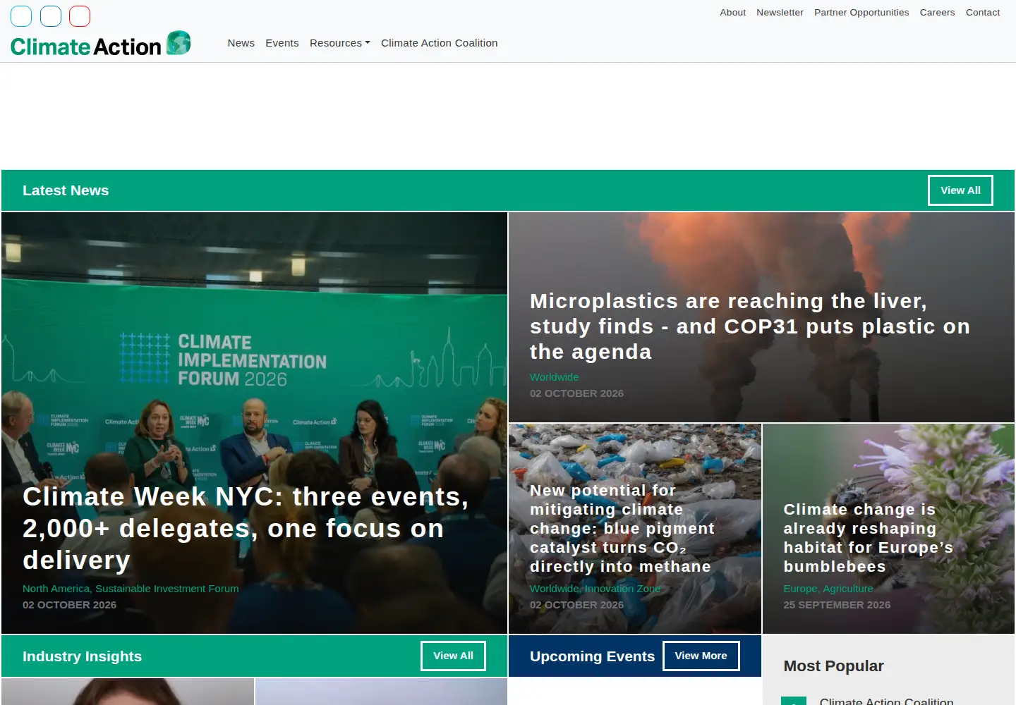 Captured homepage of climateactionprogramme.org in the current scan