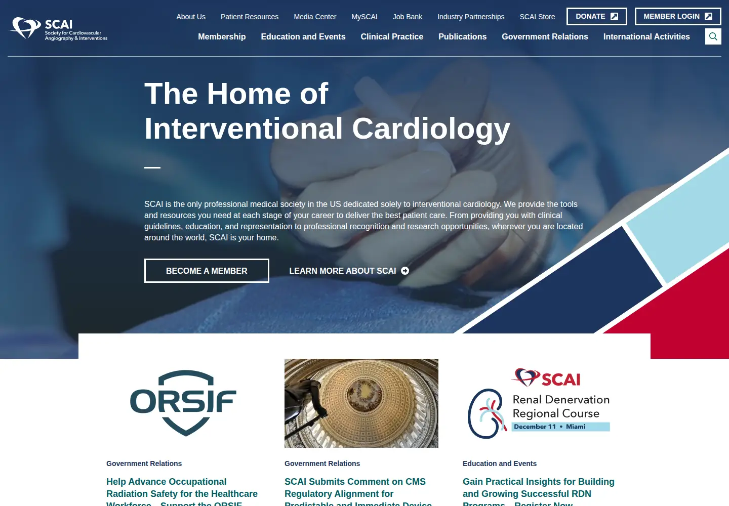 Screenshot of scai.org