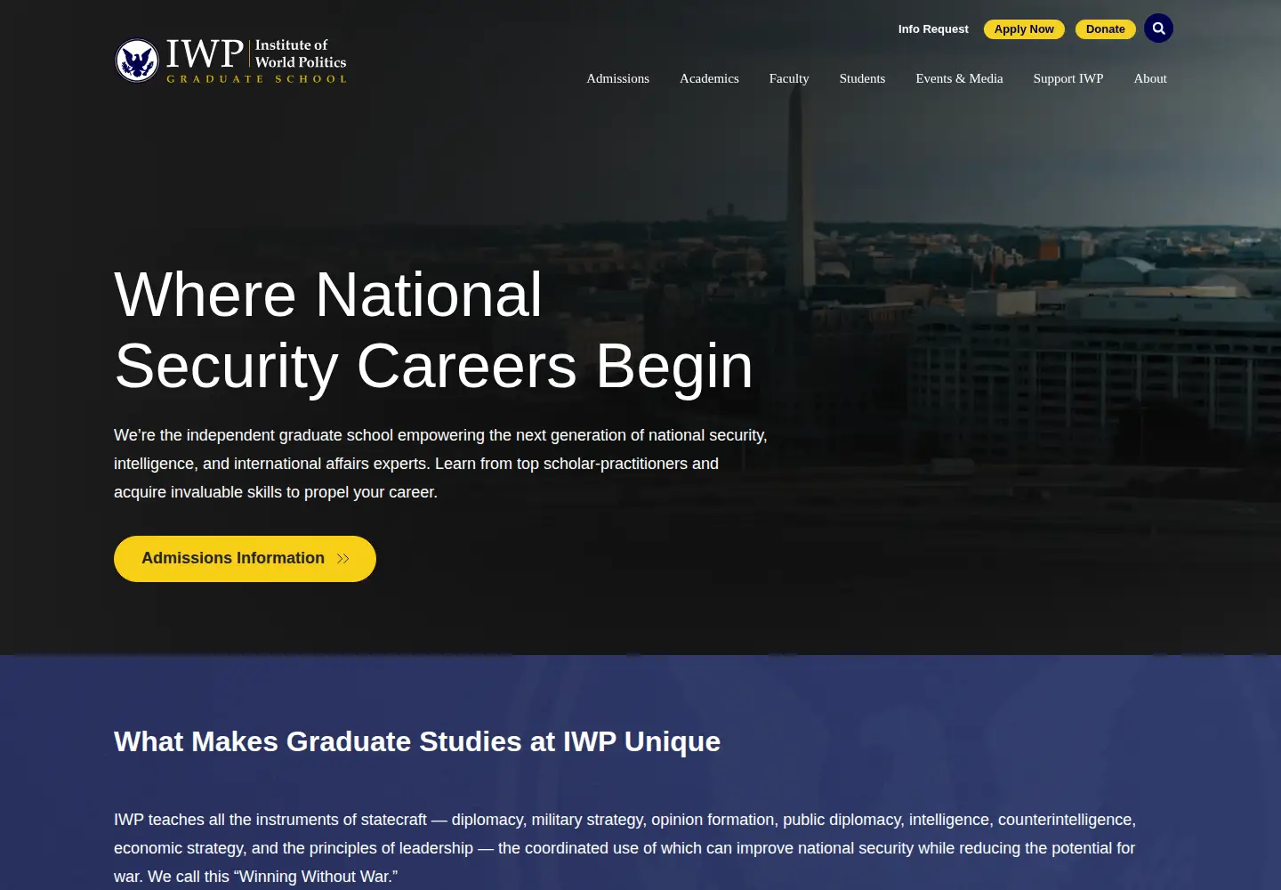 Captured homepage of iwp.edu in the current scan
