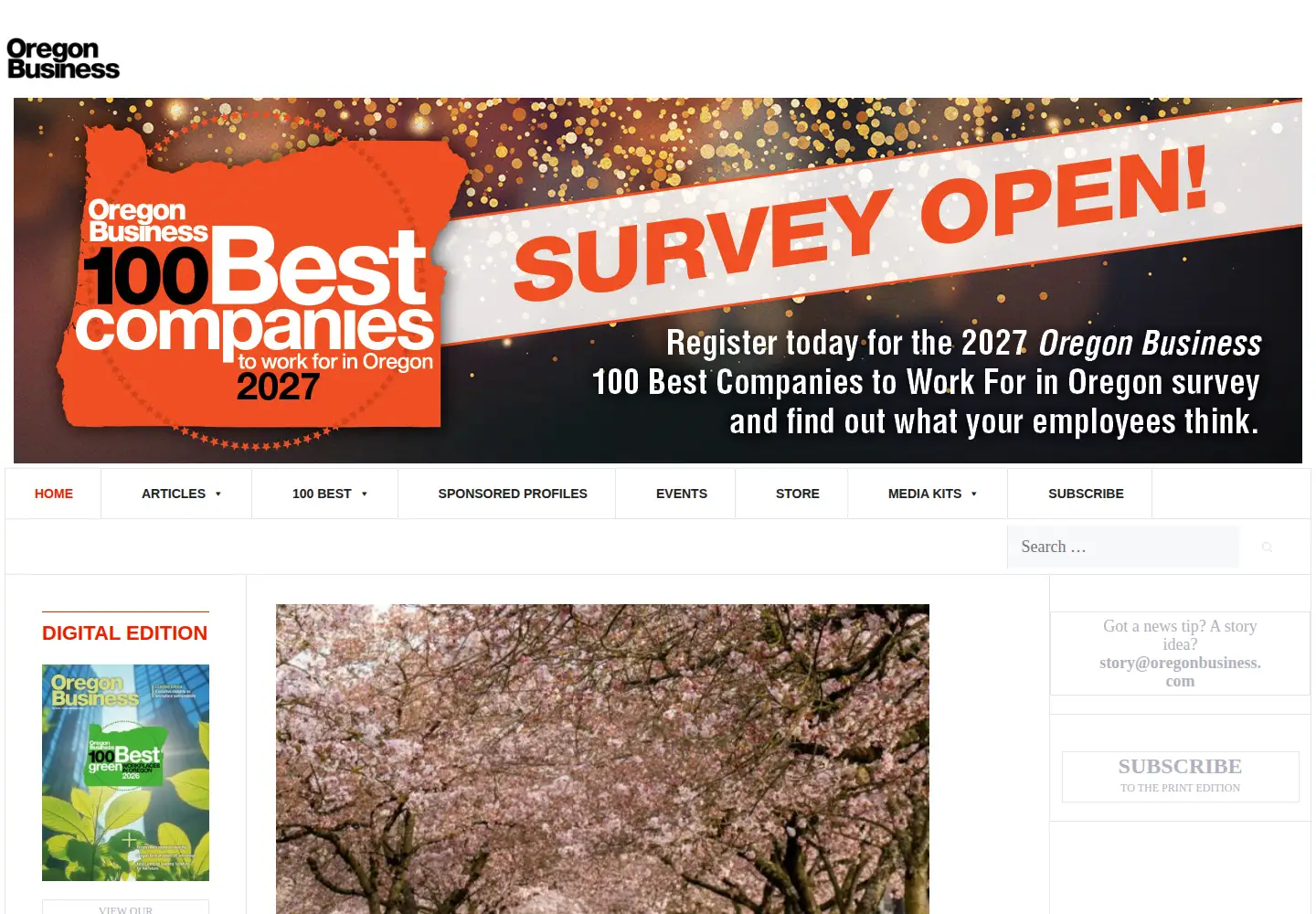 Screenshot of oregonbusiness.com