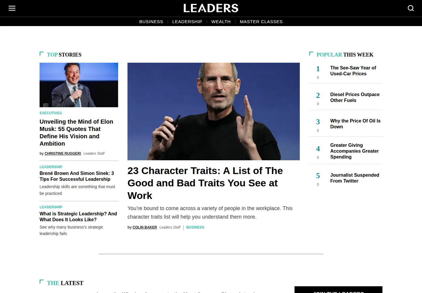 Screenshot of leaders.com