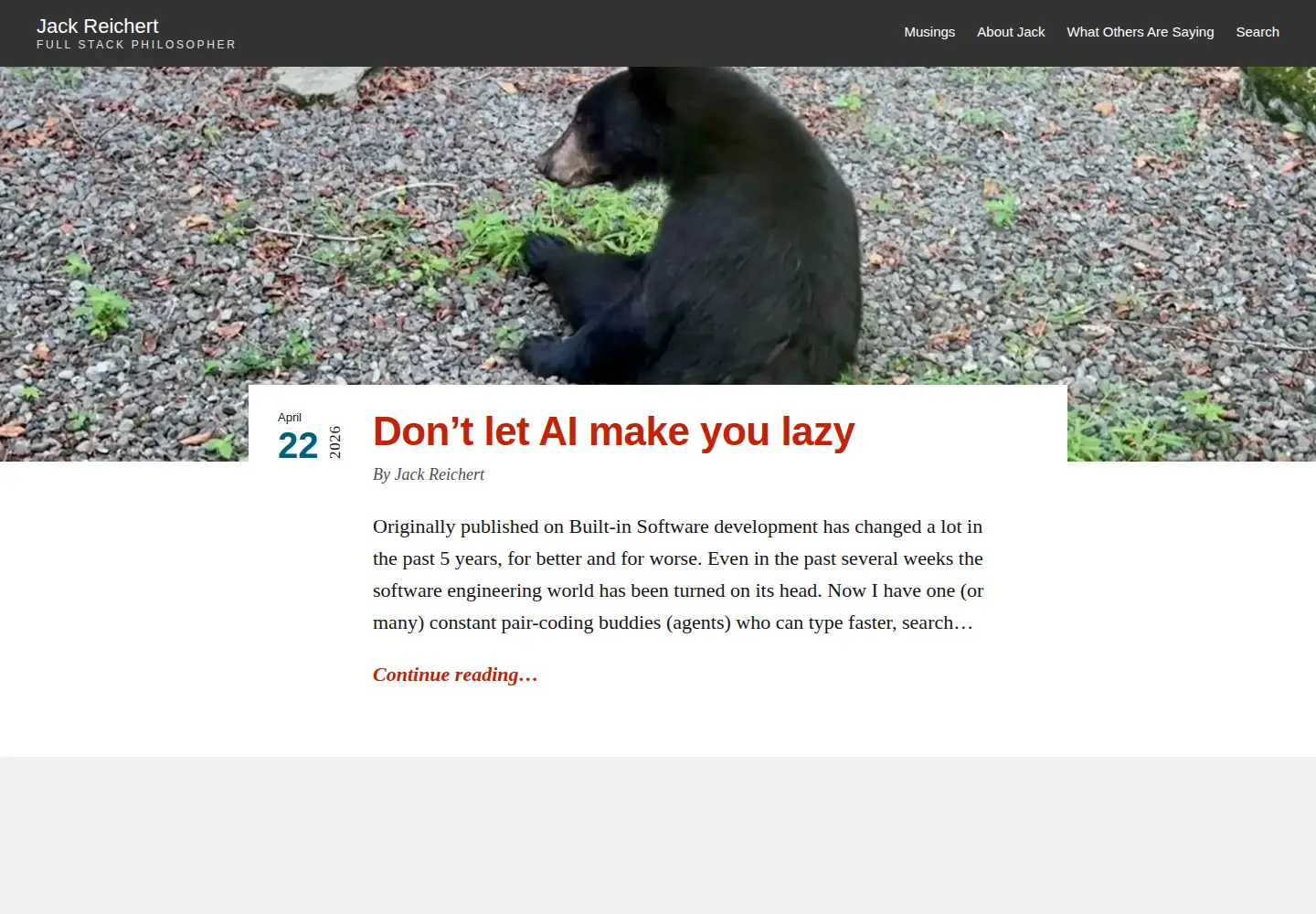 Screenshot of jackreichert.com