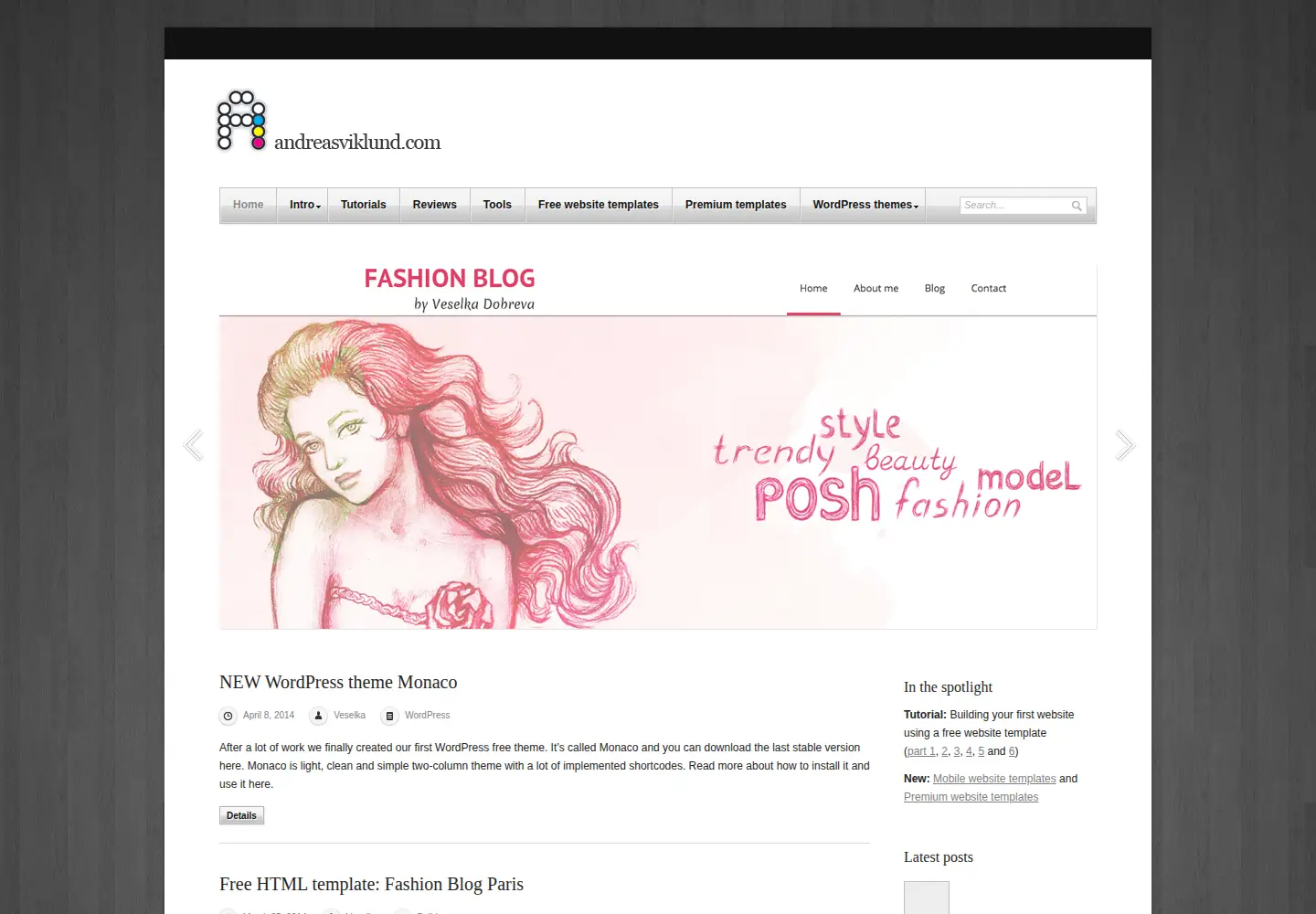 Screenshot of andreasviklund.com