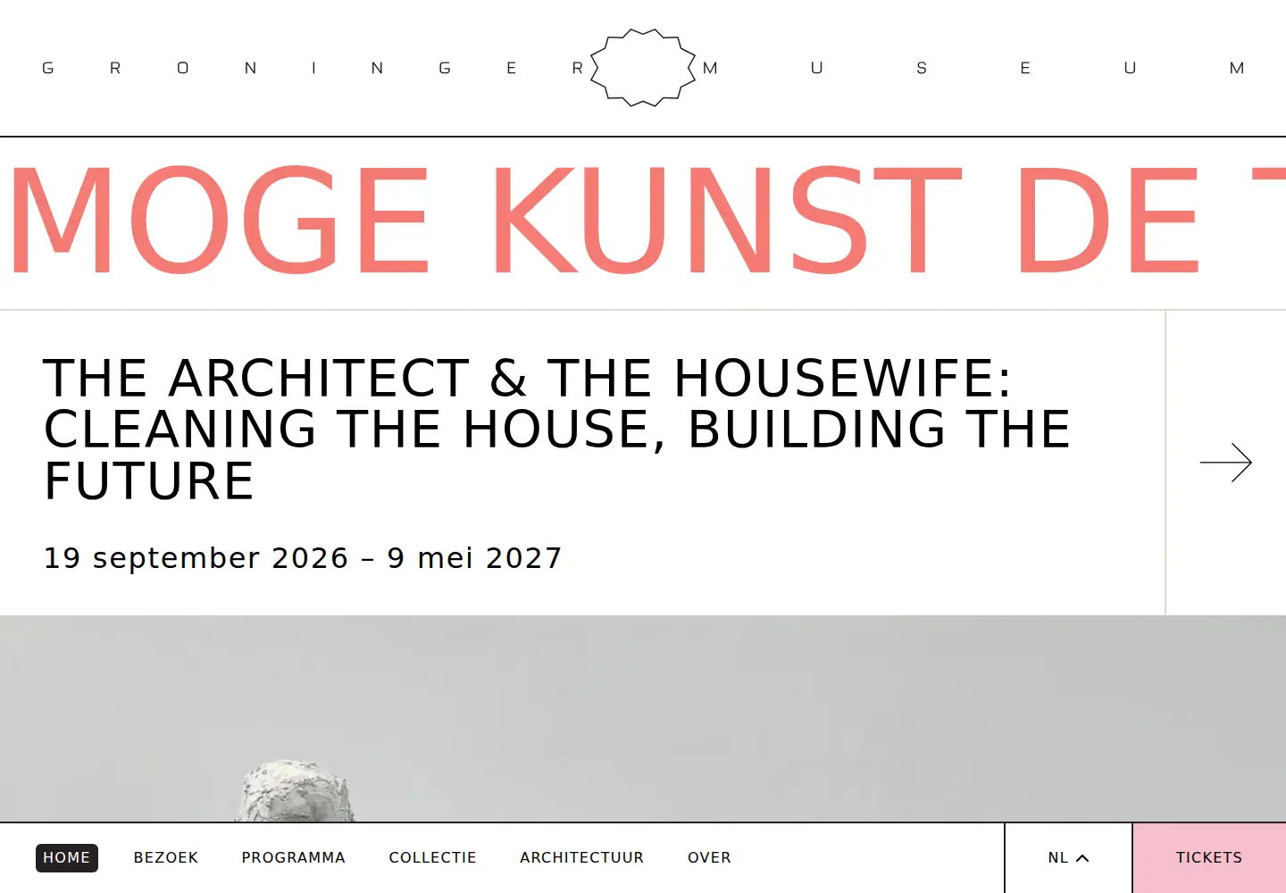 Captured homepage of groningermuseum.nl in the current scan