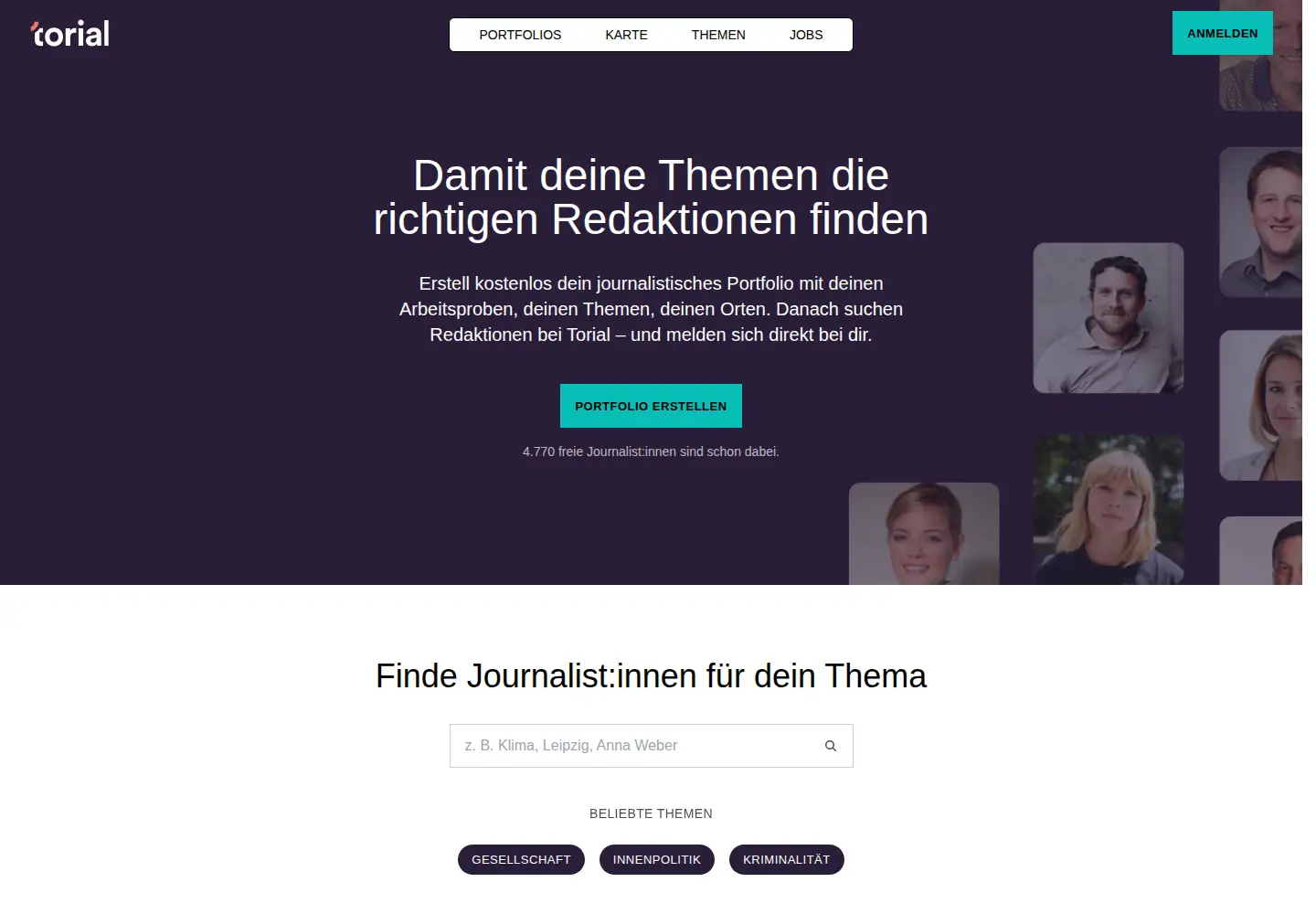 Captured homepage of torial.com in the current scan