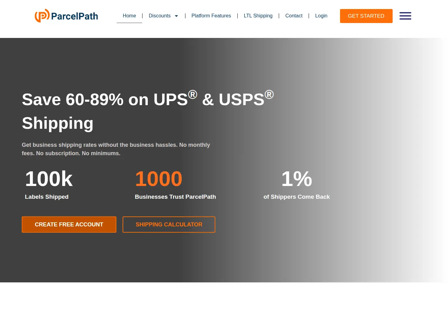 Captured homepage of parcelpath.com in the current scan