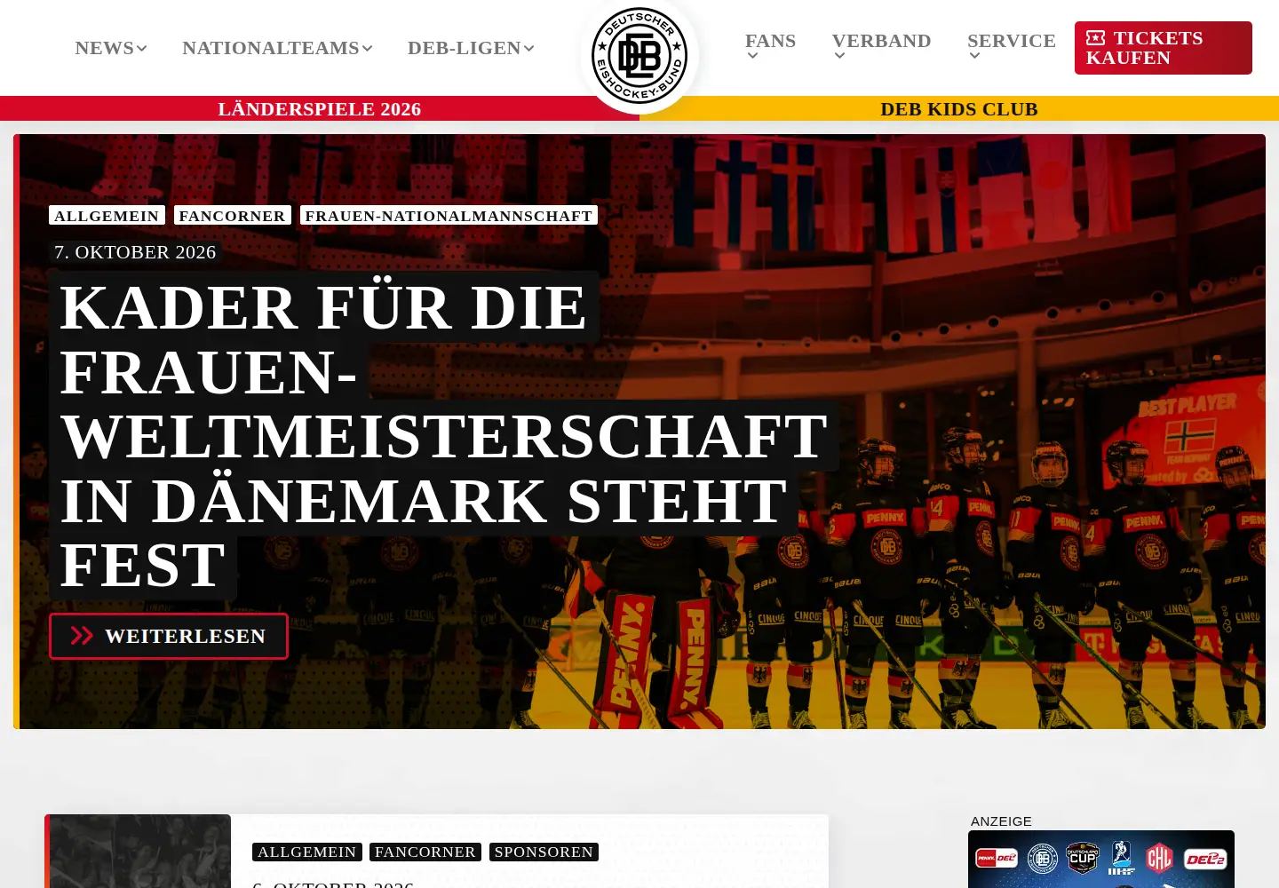 Captured homepage of deb-online.de in the current scan