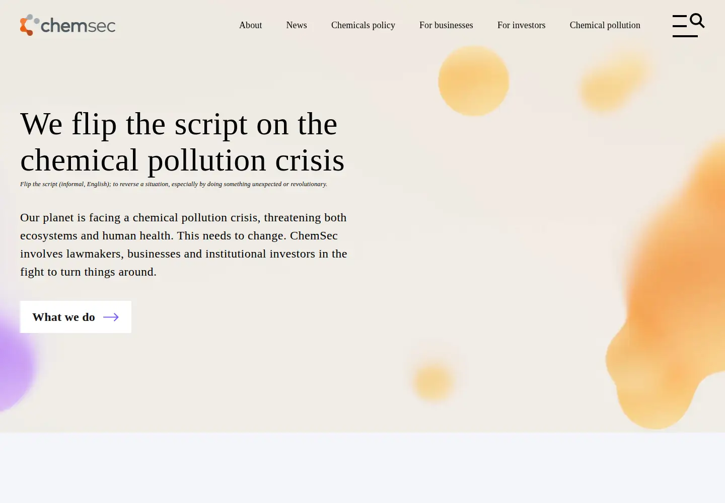 Screenshot of chemsec.org