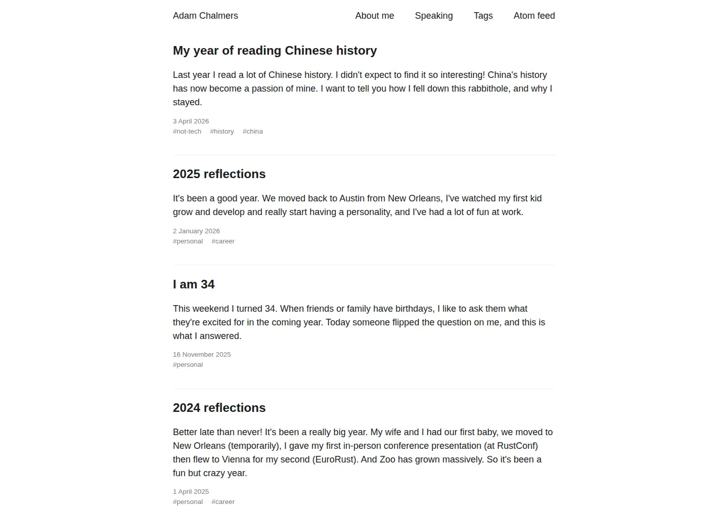 Screenshot of adamchalmers.com