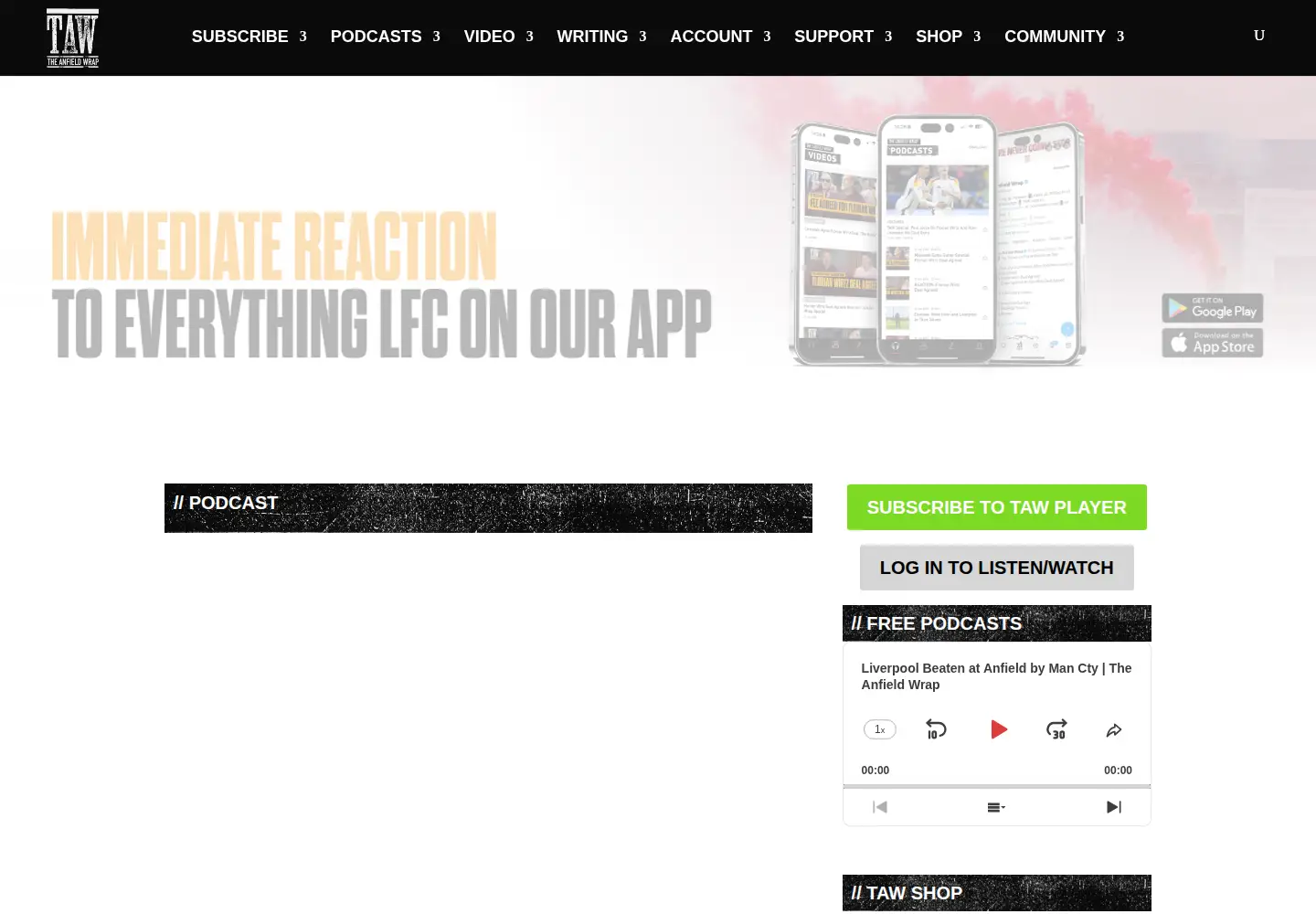 Screenshot of theanfieldwrap.com