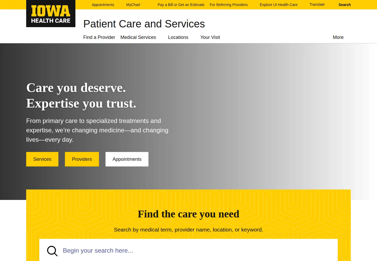 Screenshot of uihc.org