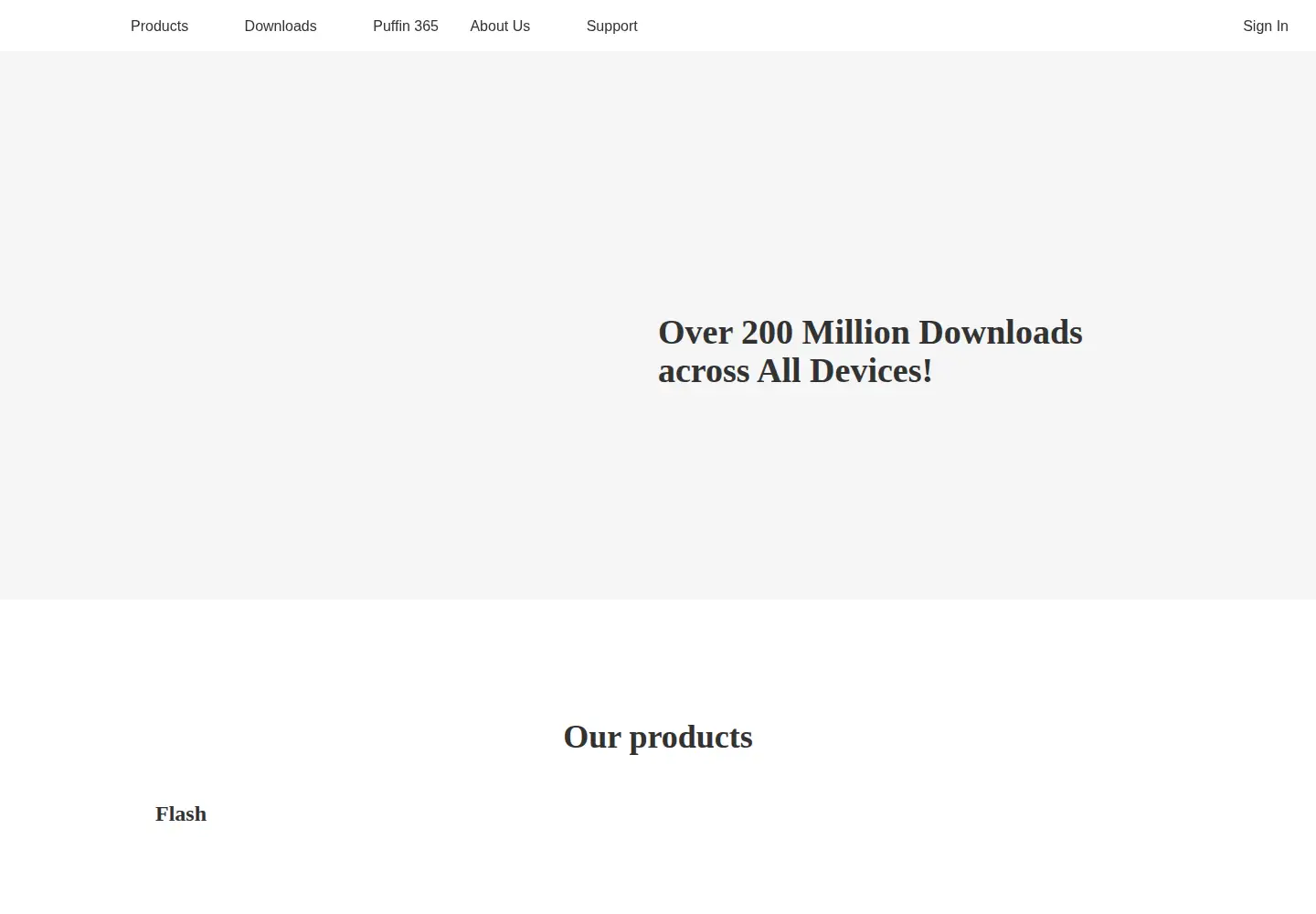 Screenshot of puffinbrowser.com