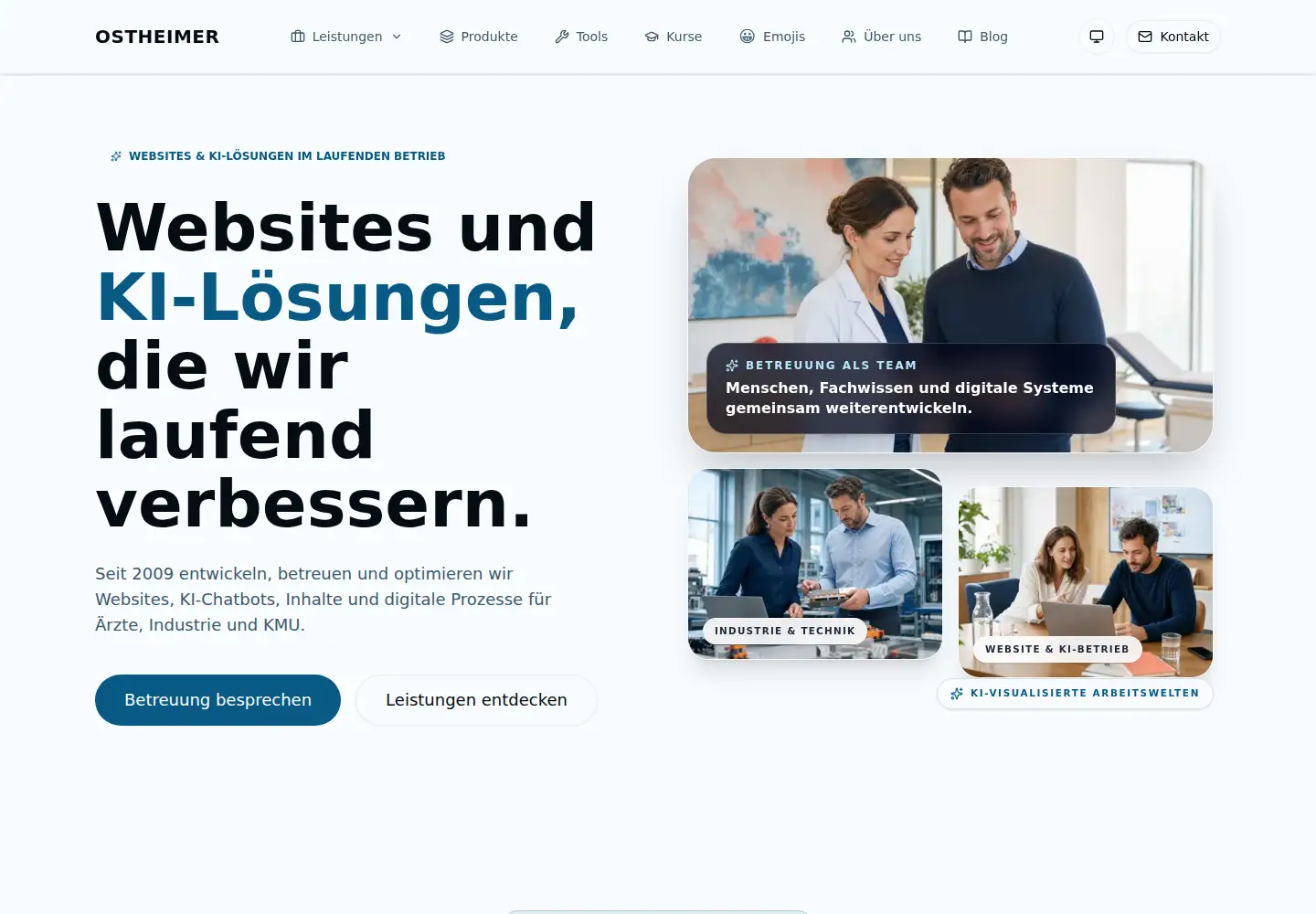 Captured homepage of ostheimer.at in the current scan
