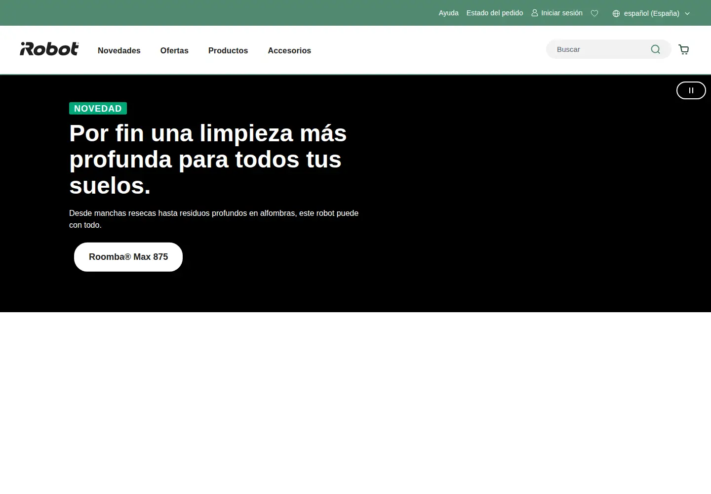 Captured homepage of irobot.es in the current scan