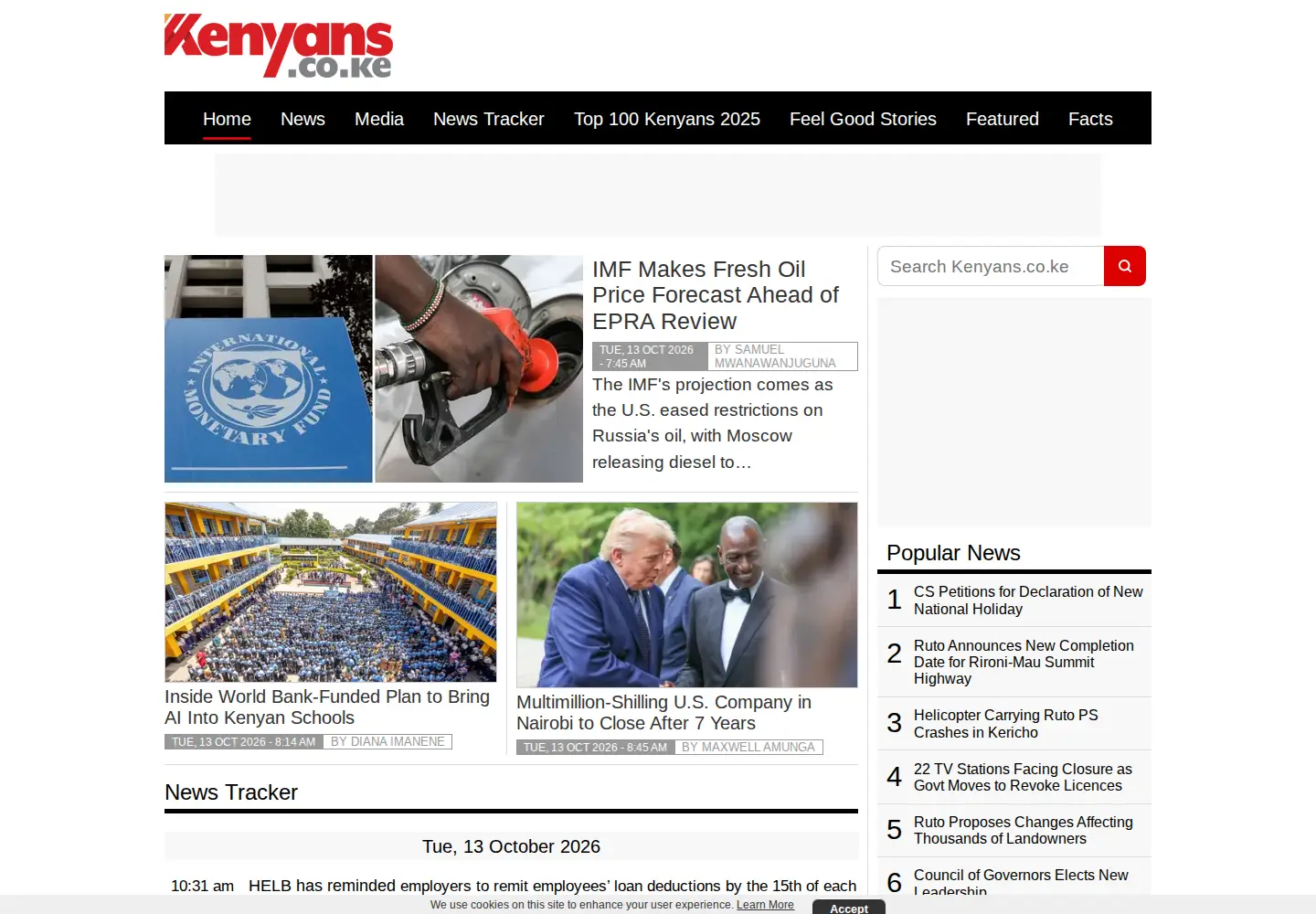 Screenshot of kenyans.co.ke