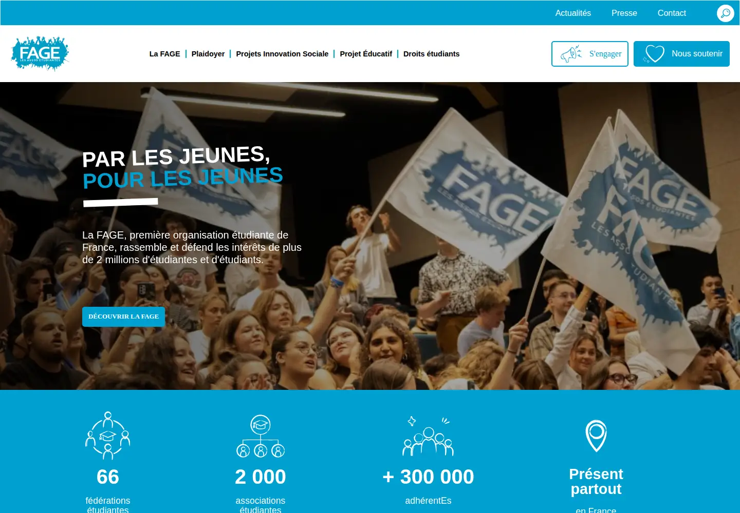 Captured homepage of fage.org in the current scan