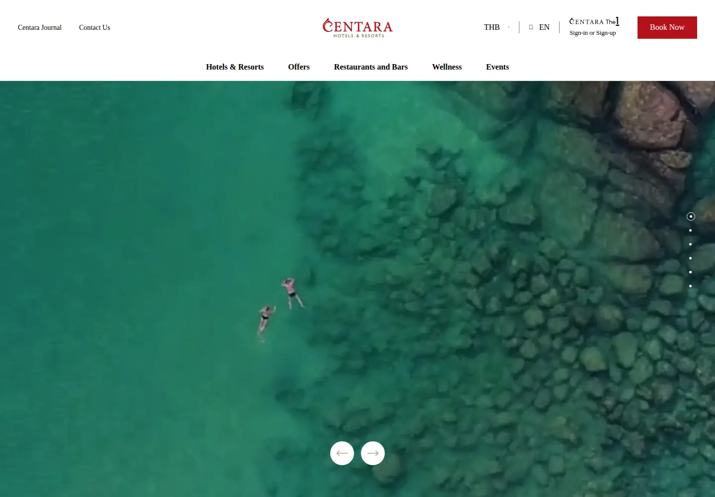 Screenshot of centarahotelsresorts.com
