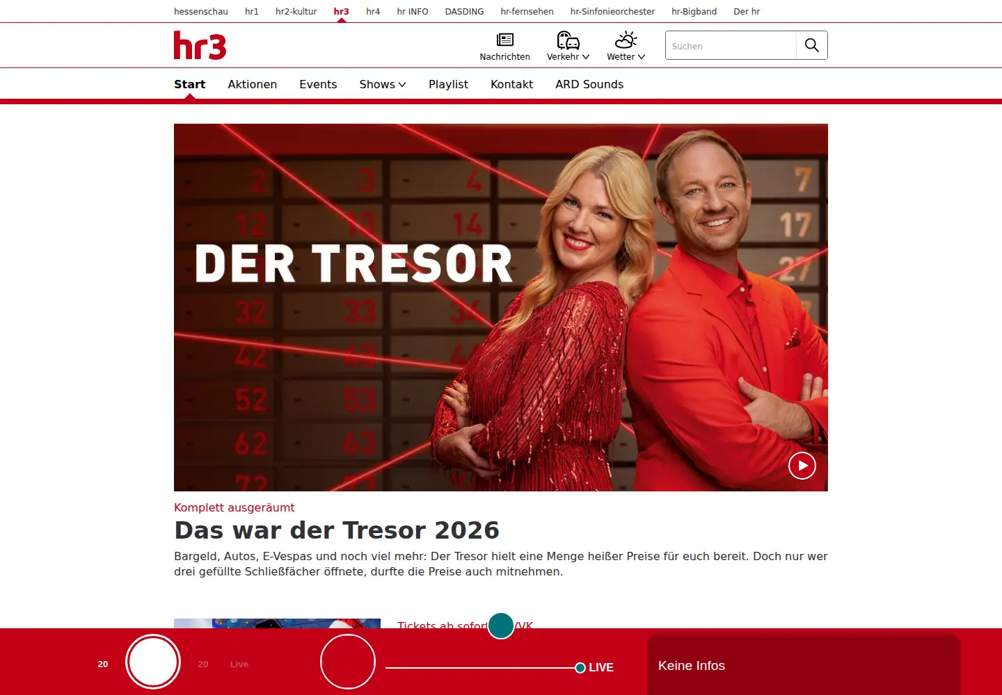 Screenshot of hr3.de