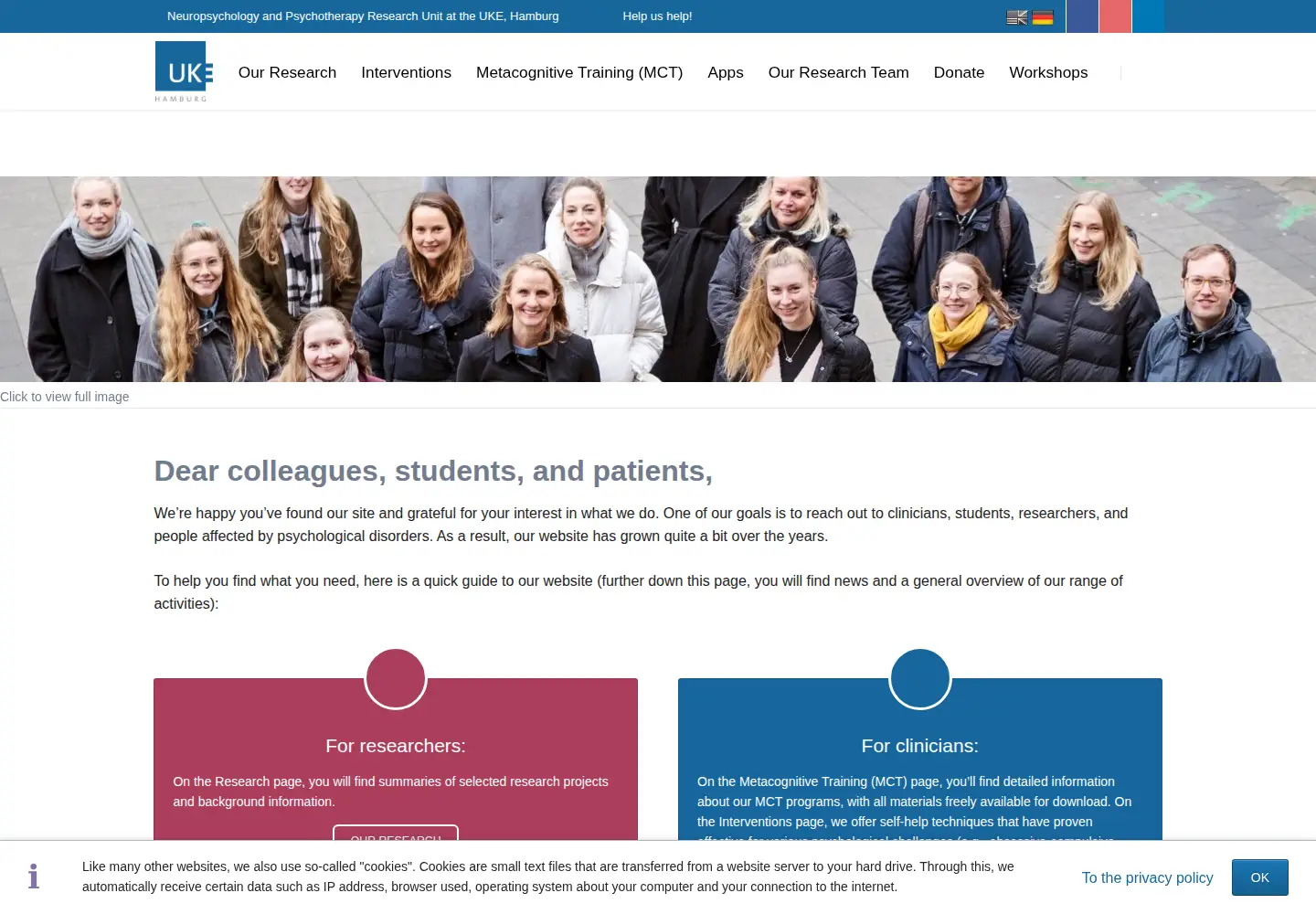 Screenshot of clinical-neuropsychology.de