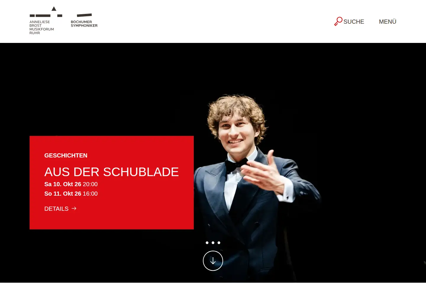 Captured homepage of bochumer-symphoniker.de in the current scan