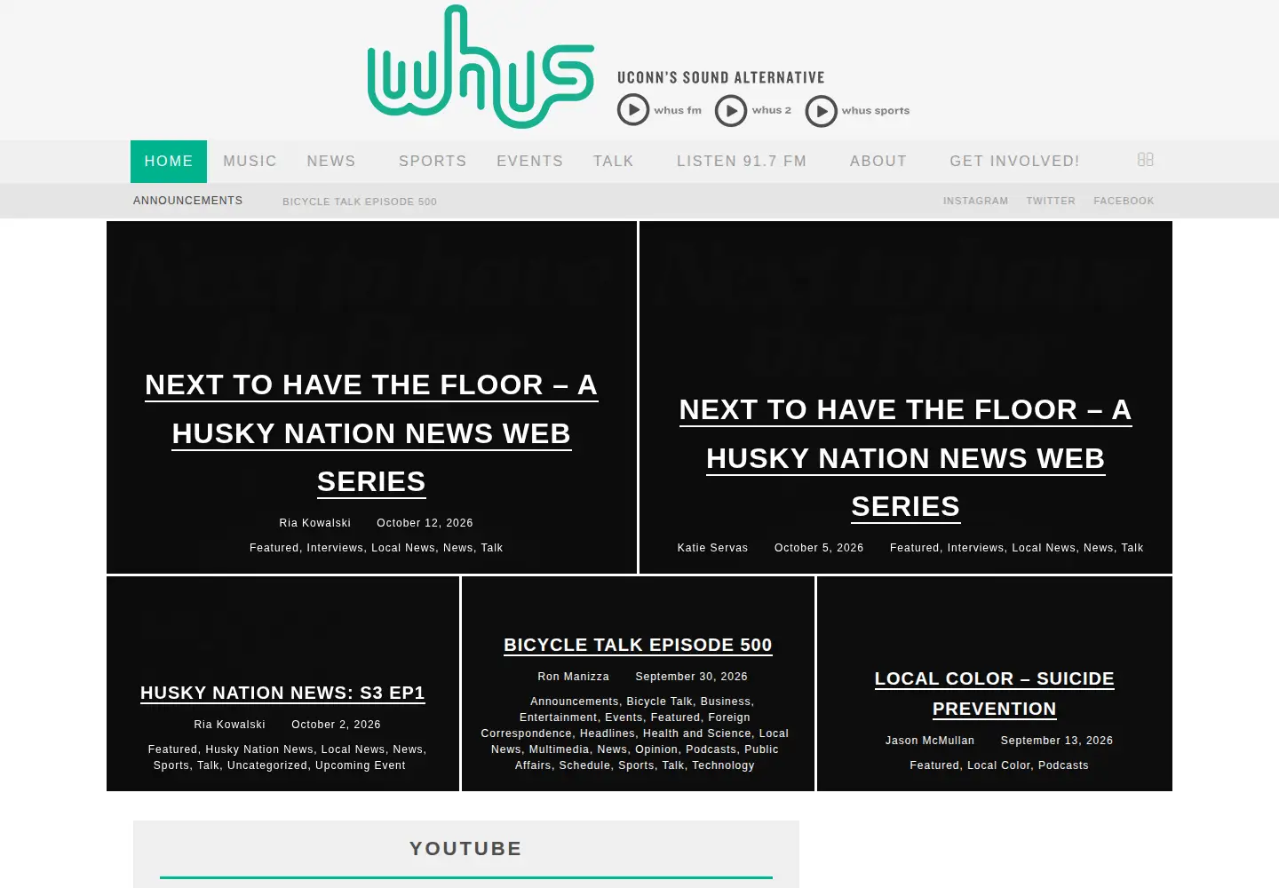 Captured homepage of whus.org in the current scan