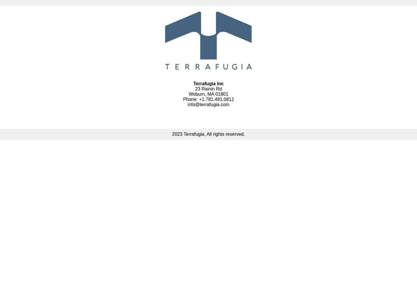 Captured homepage of terrafugia.com in the current scan